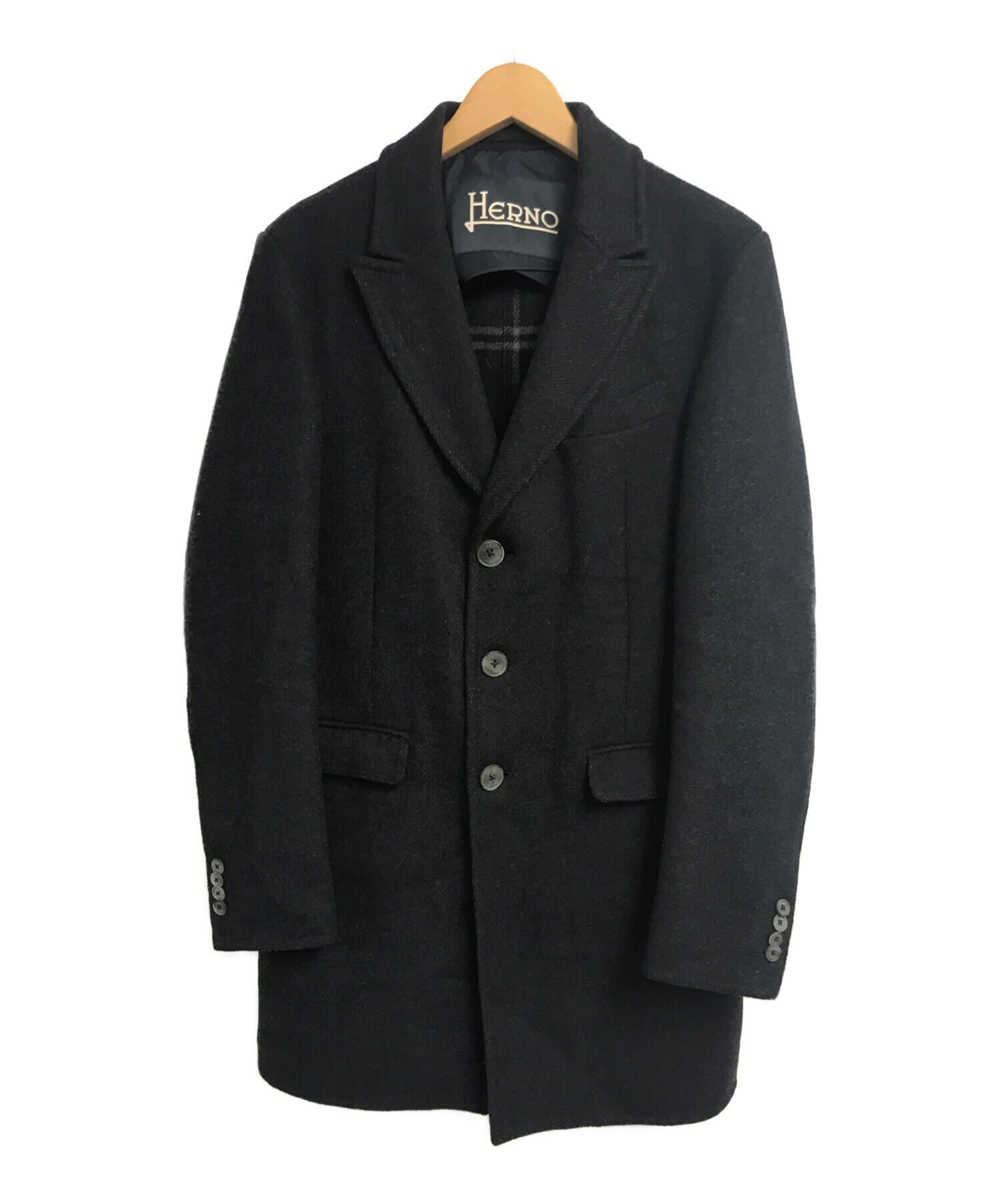 HERNO チェスターコート 46 ダークネイビー