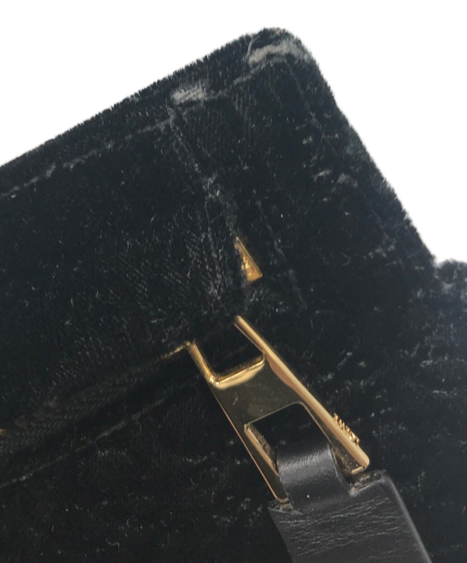 中古・古着通販】LOEWE (ロエベ) ベロアクラッチバッグ ブラック 