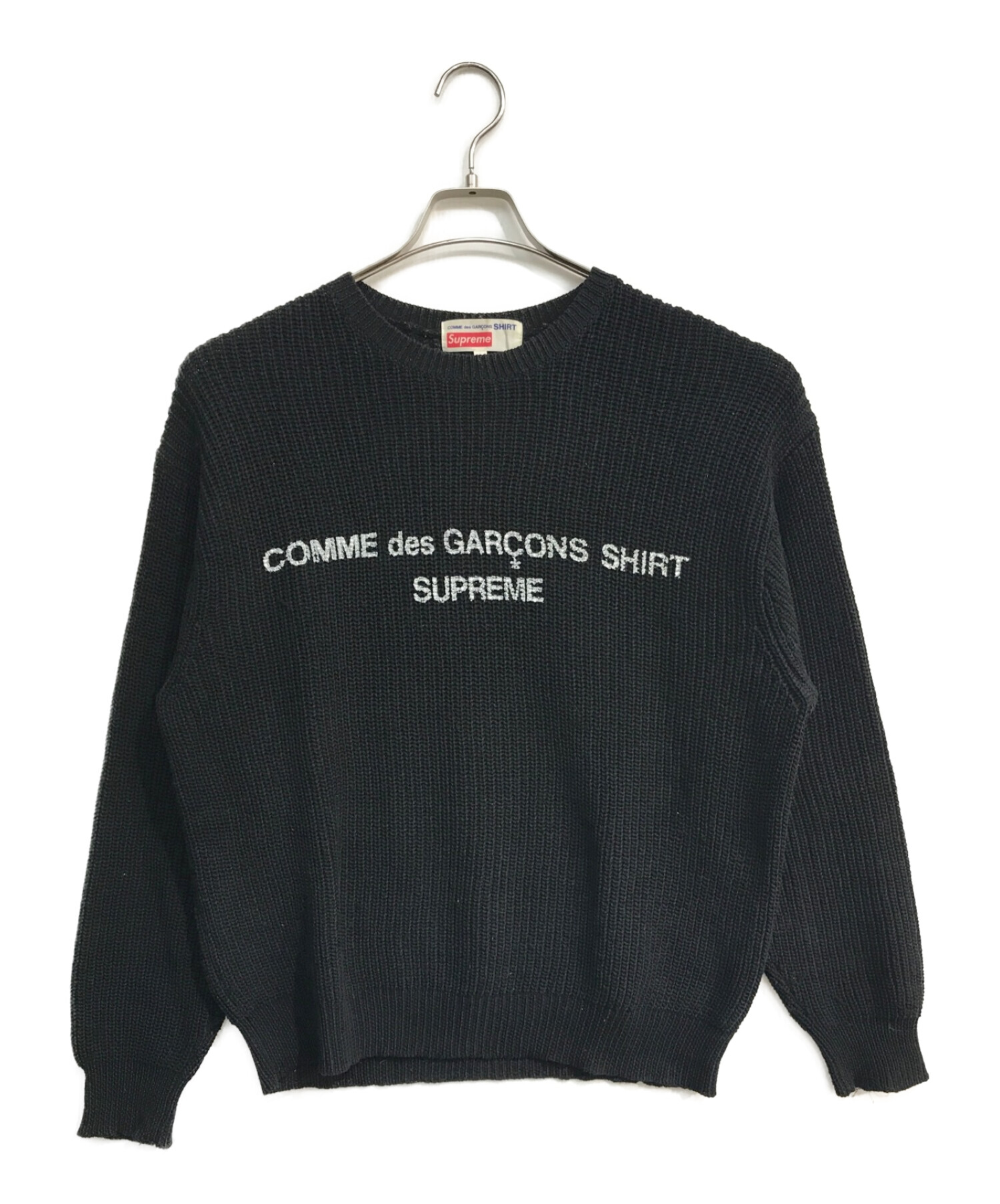 Supreme × COMME des GARCONS SHIRT (シュプリーム × コムデギャルソンシャツ) ロゴペイントクルーネックセーター  ブラック サイズ:S