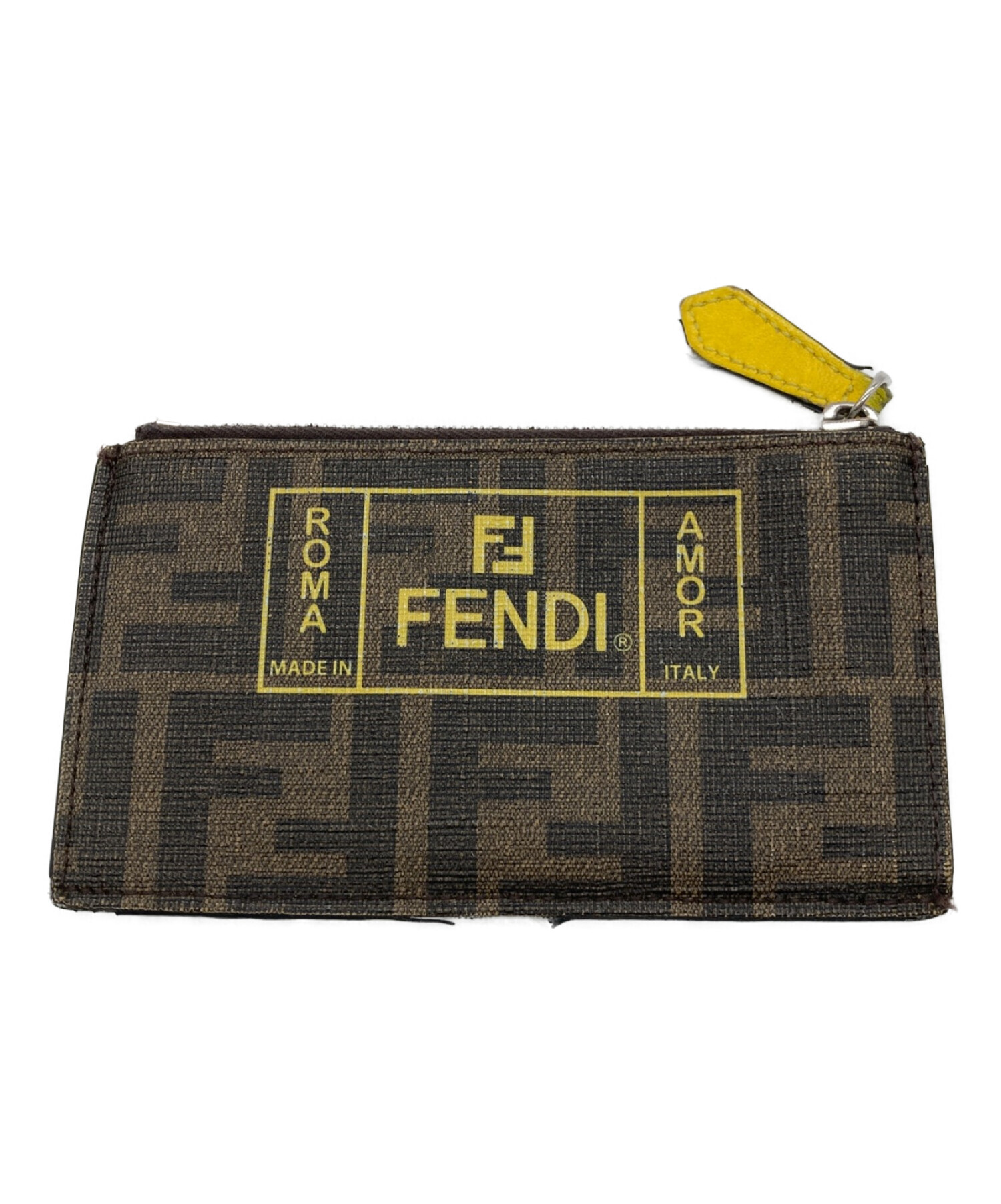 未使用級】FENDI カードケース ズッカ L字ファスナー 付属品完備-