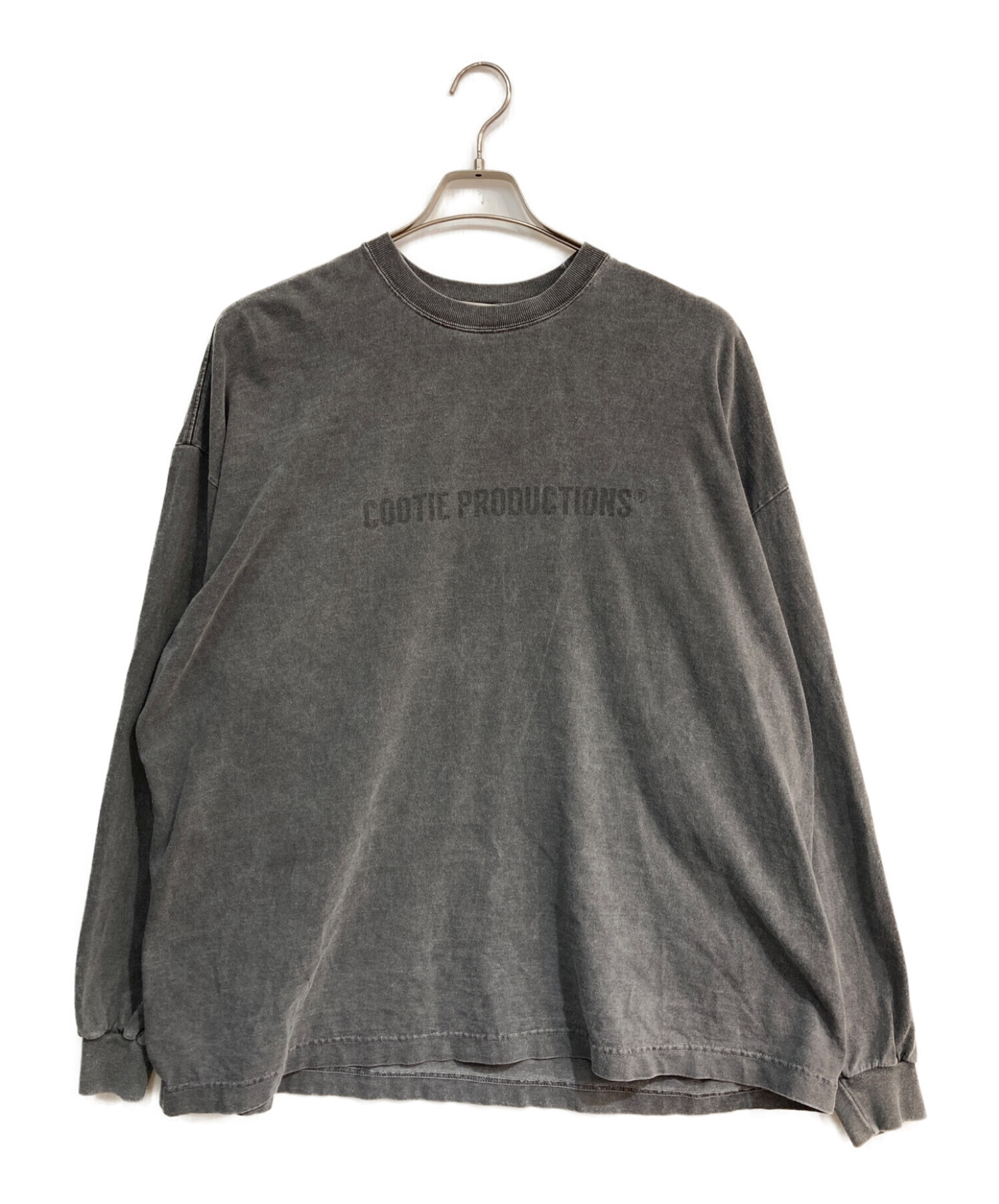 COOTIE PRODUCTIONS (クーティープロダクツ) Pigment Dyed L/S Tee グレー サイズ:M