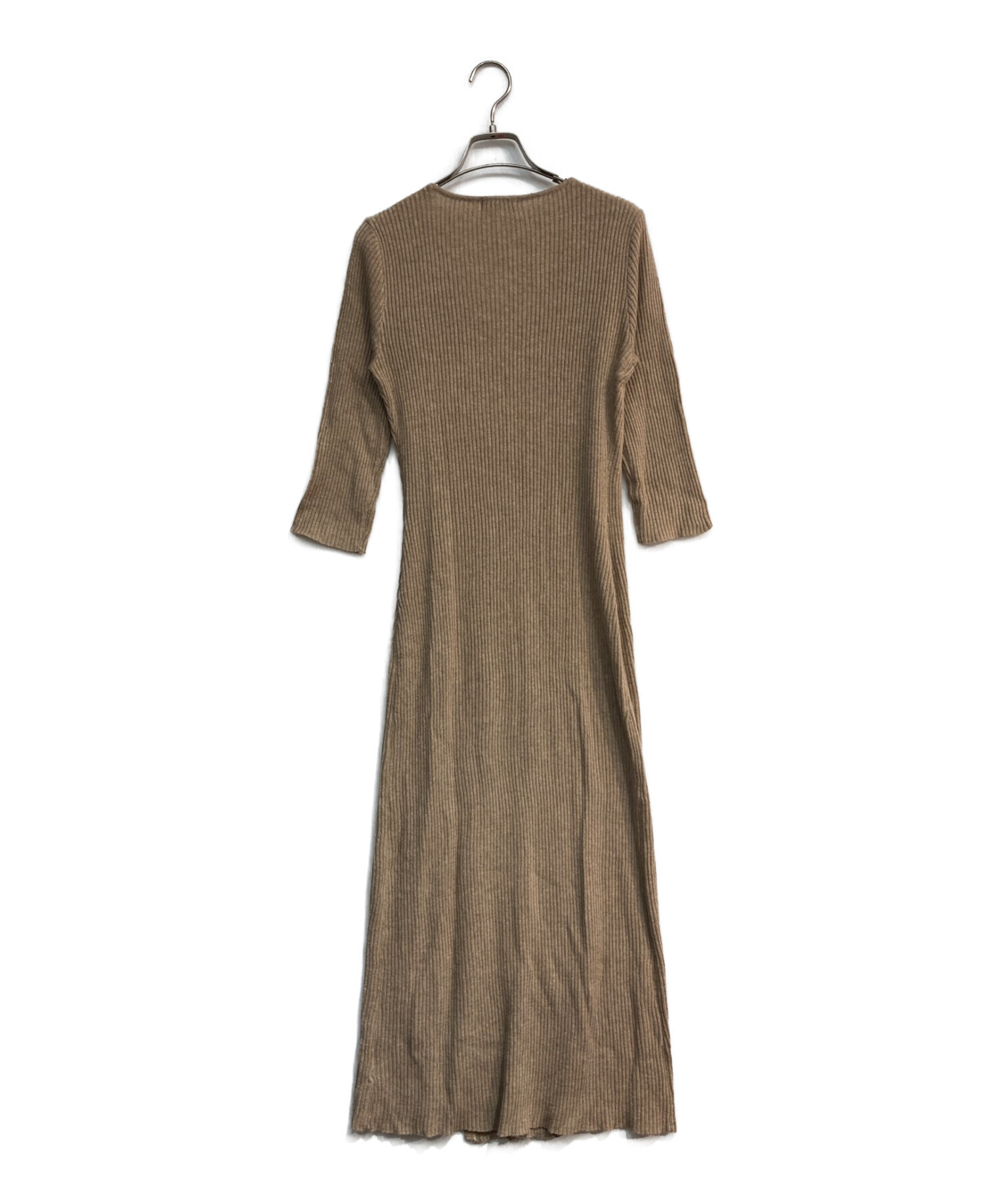 L'Or (ロル) Cache-coeur Knit Dress　or214-73　ベージュ　ニットワンピース ベージュ サイズ:Free