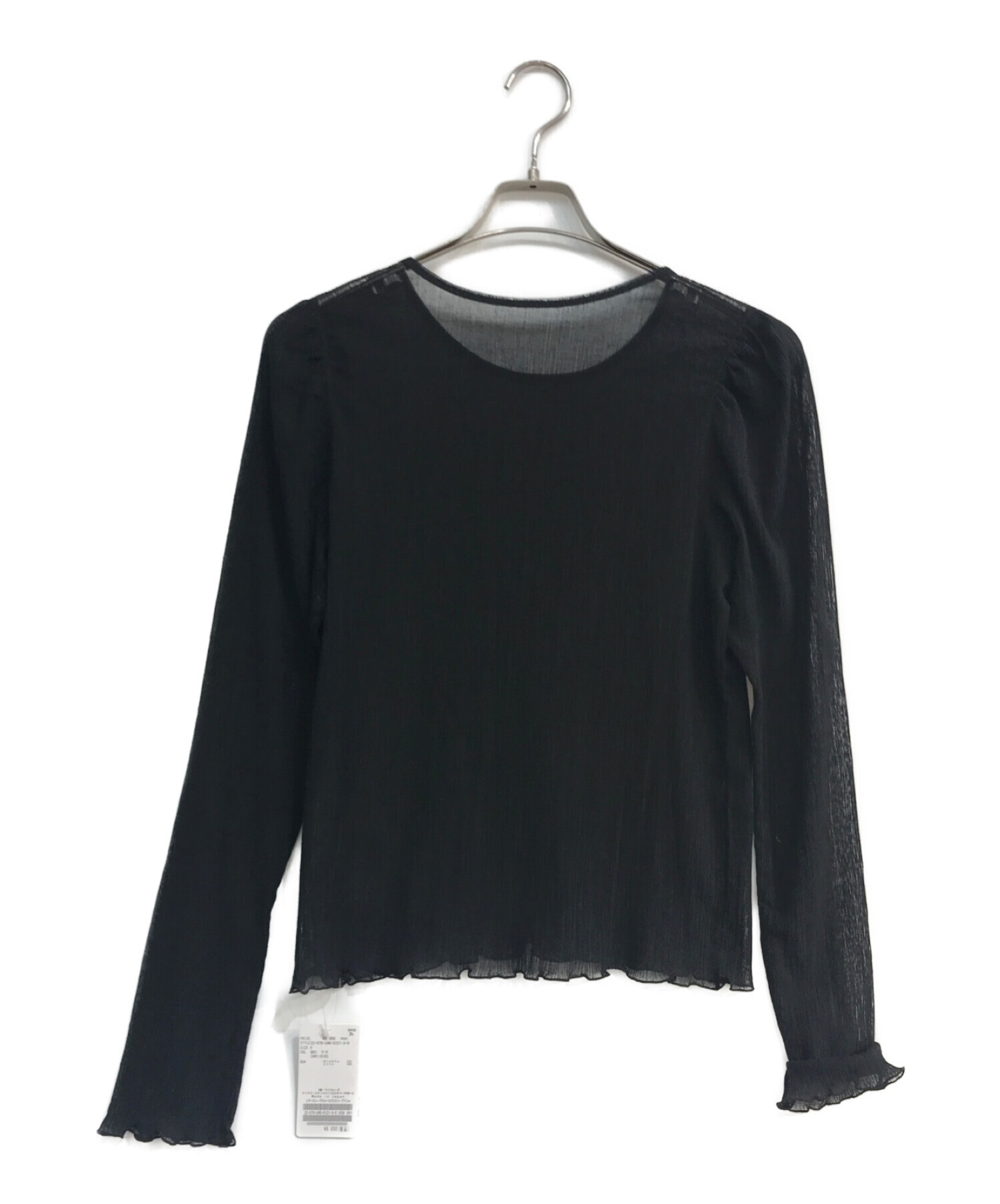 Noble (ノーブル) シアークレープジャージパフスリーブTシャツ　ブラック ブラック サイズ:Free 未使用品