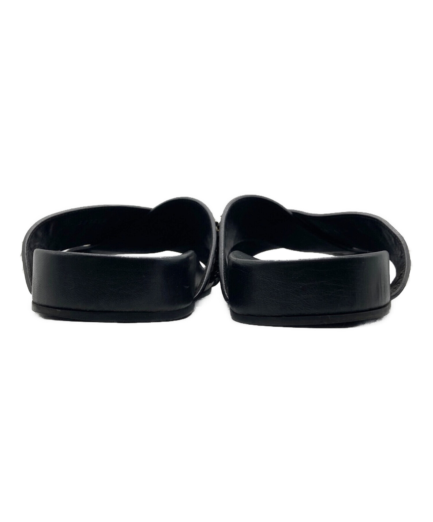 中古・古着通販】GUCCI (グッチ) スタッズサンダル 387654 ブラック 