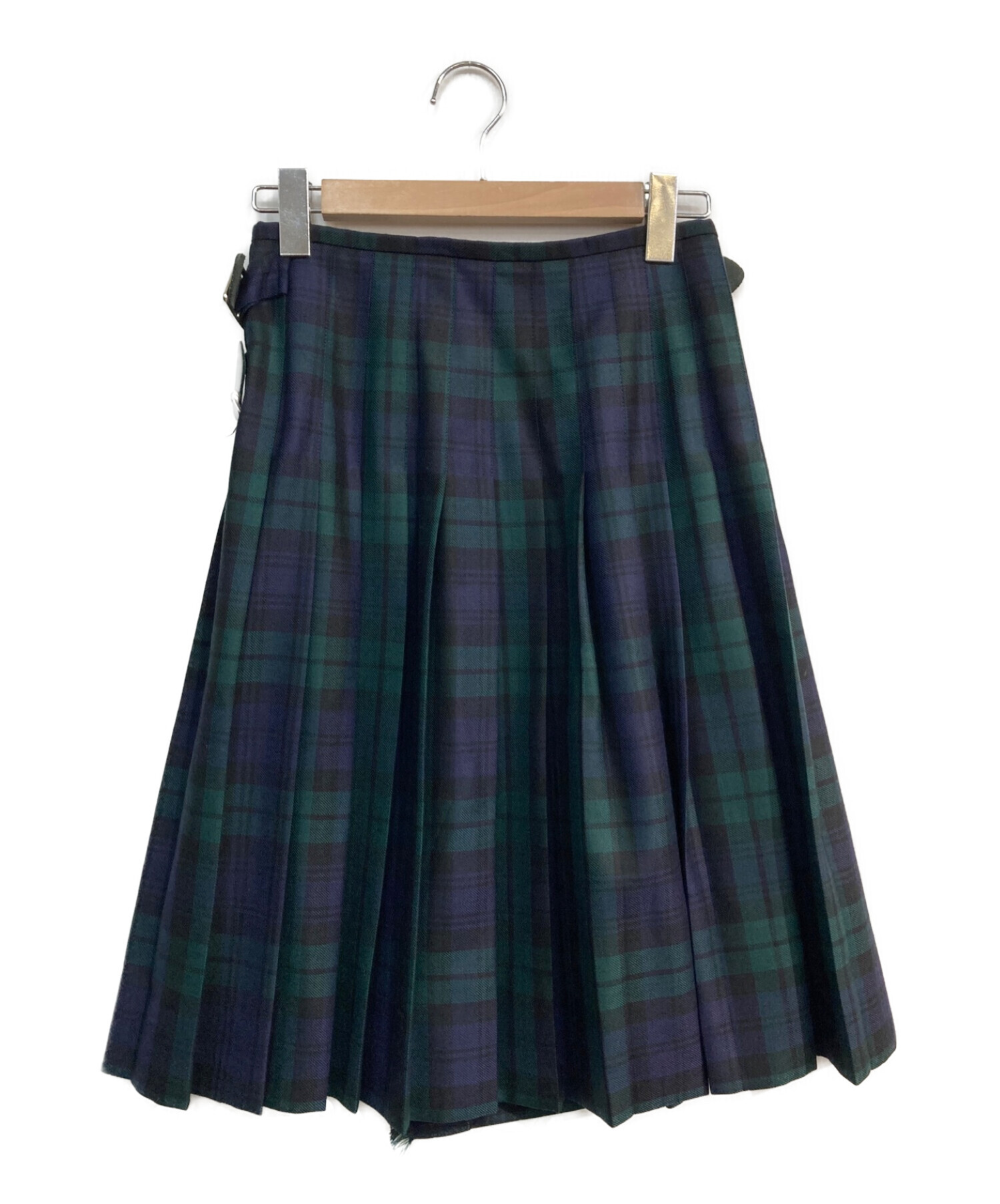 O'NEIL OF DUBLIN (オニールオブダブリン) チェック巻きスカート　キルトスカート　ブラックウォッチ ネイビー×グリーン サイズ:GB8
