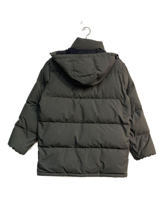 DANTON オリーブ フード付きダウンジャケット ホワイトグースダウン