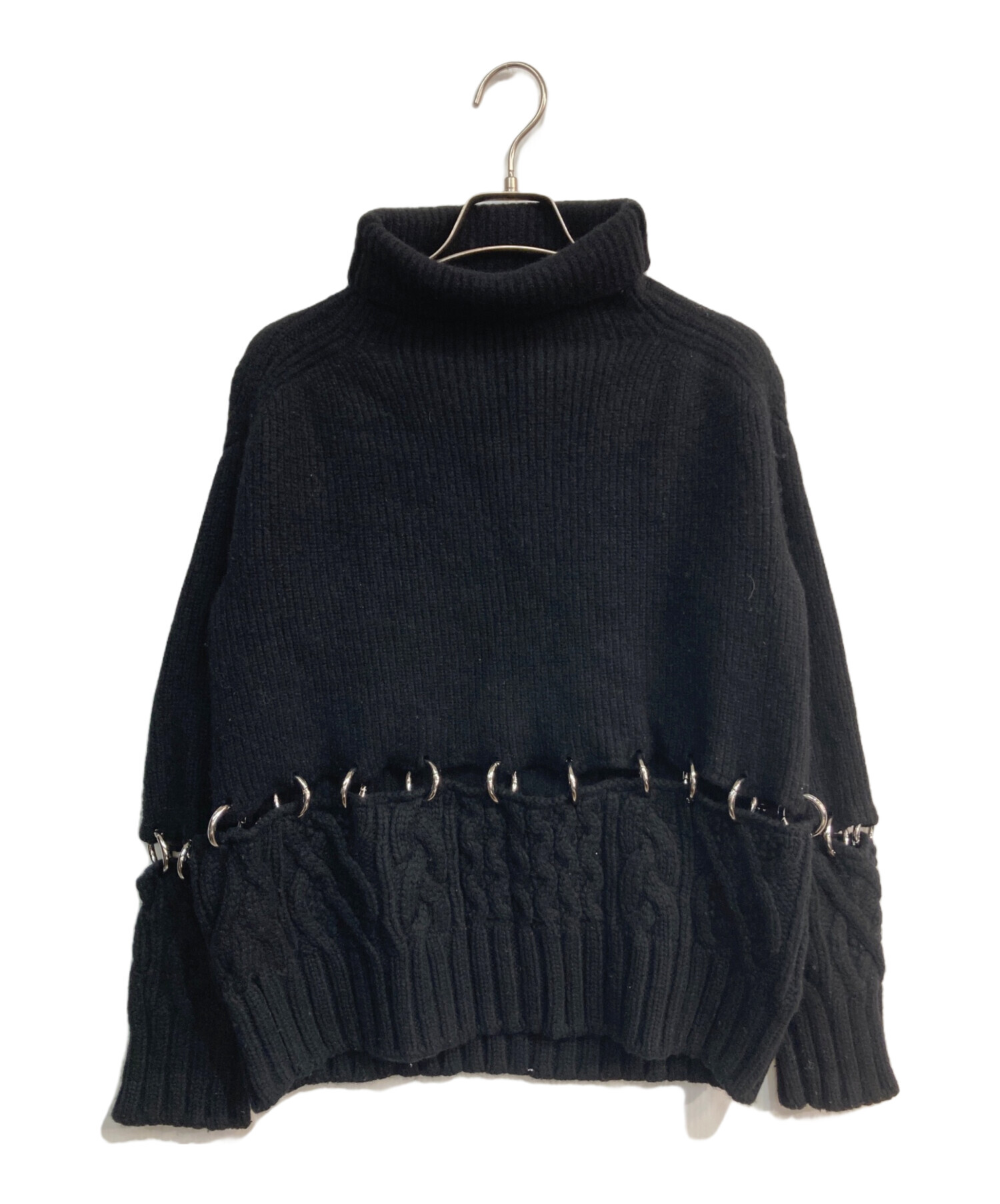 中古・古着通販】sacai (サカイ) デザインニット 20-05281 ブラック  