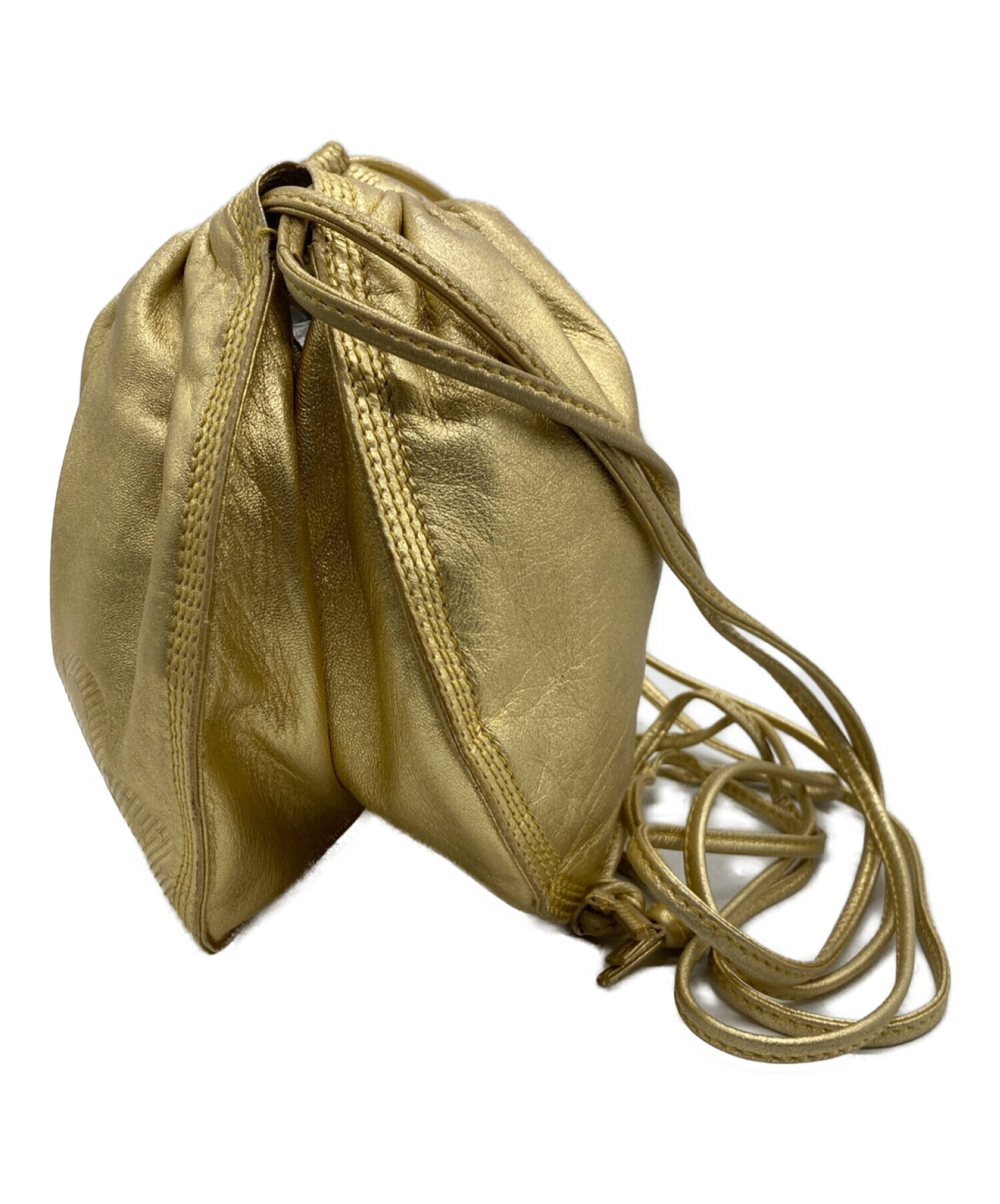 LOEWE (ロエベ) ナッパレザー 巾着　ショルダーバッグ　ゴールド ゴールド サイズ:-
