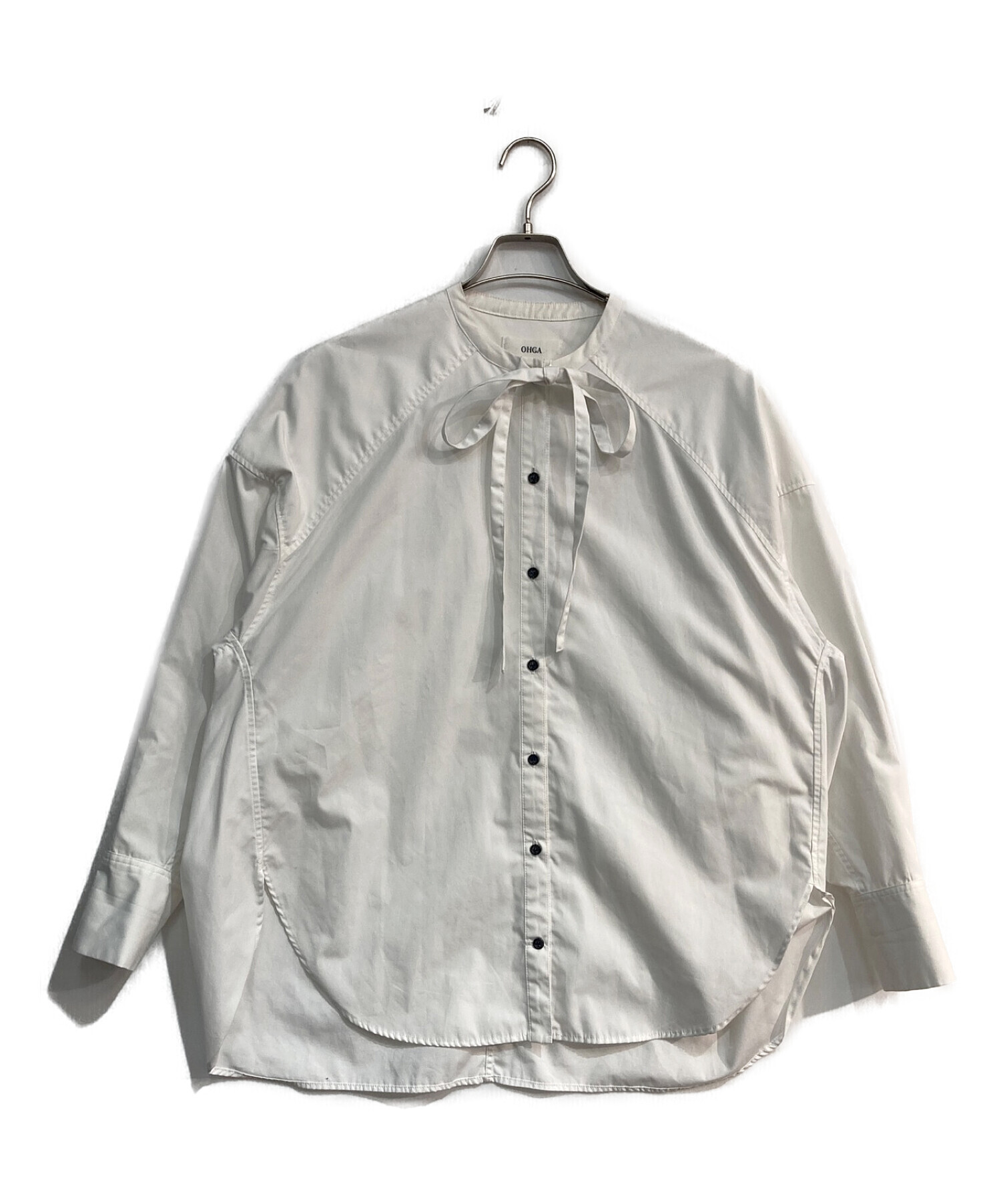 中古・古着通販】OHGA (オオガ) ボウタイブラウス ホワイト サイズ 