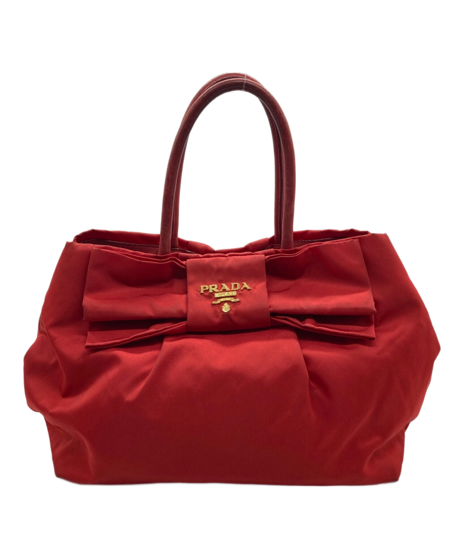 イタリア製 PRADA バックリボン ワンピース / プラダ パフスリーブ PRADA ナイロンリボンバッグ