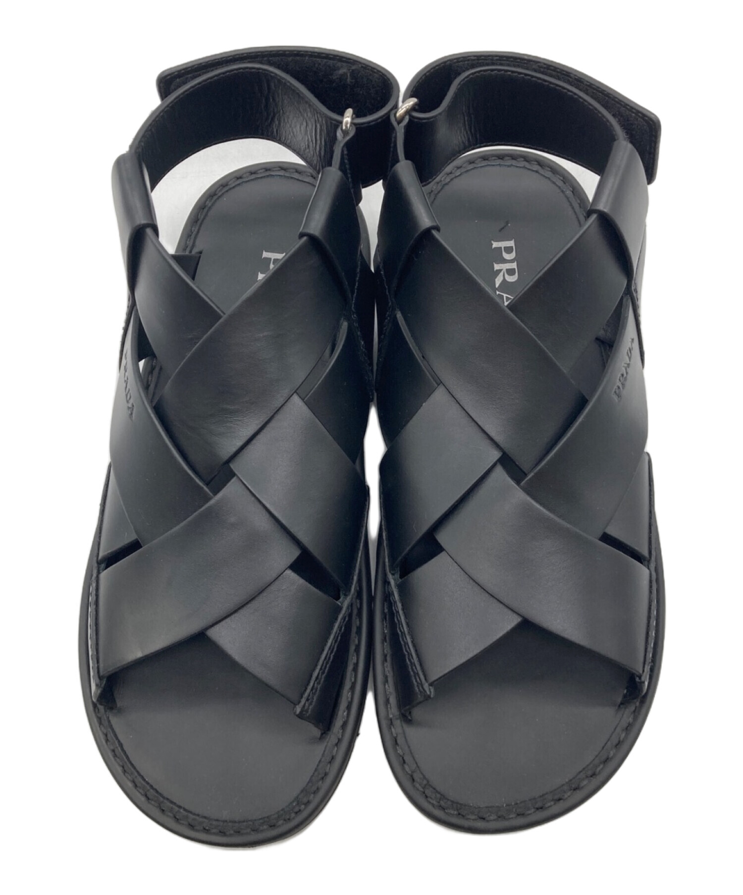 中古・古着通販】PRADA (プラダ) レザーサンダル 2X3048 ブラック 