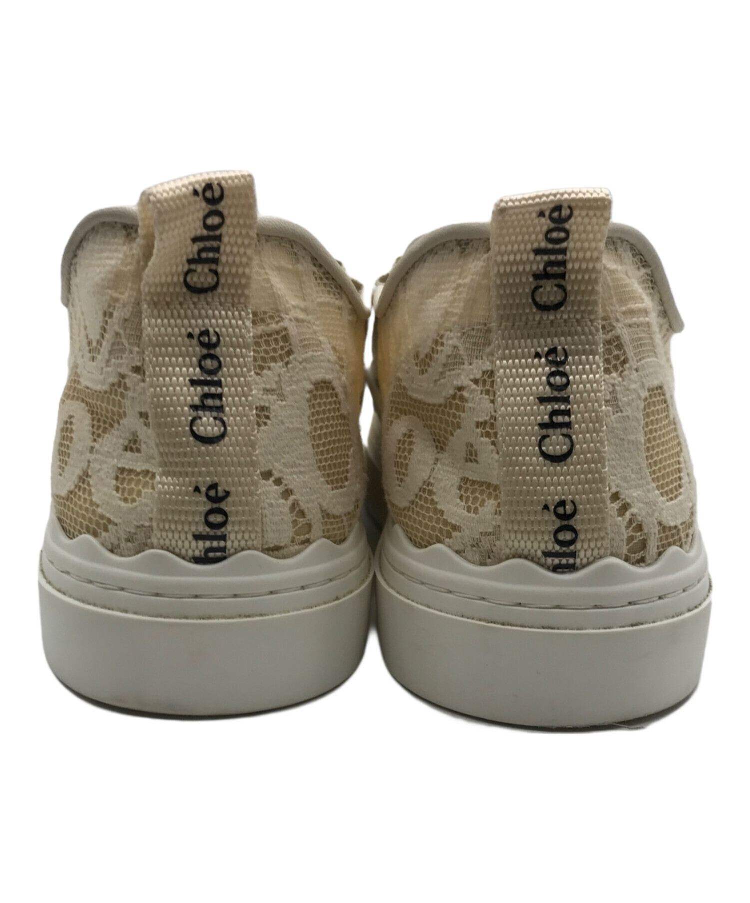 中古・古着通販】Chloe (クロエ) レーススリッポン ベージュ サイズ:36 