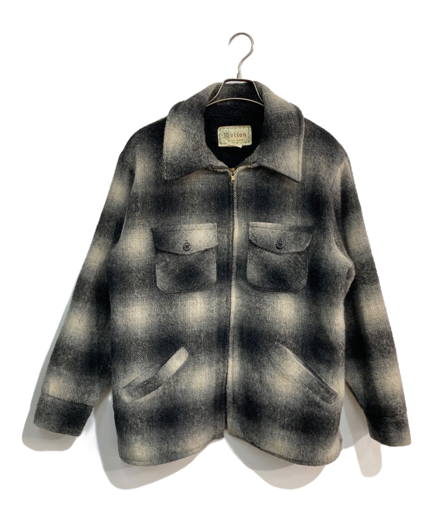 中古・古着通販】MELTON (メルトン) オンブレチェックブルゾン 70-80 