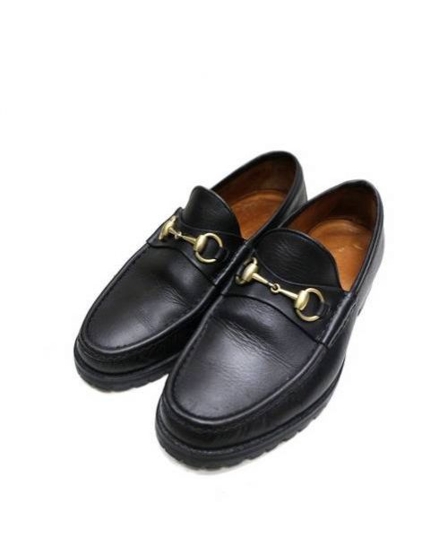 中古・古着通販】GUCCI (グッチ) ホースビットローファー ブラック 