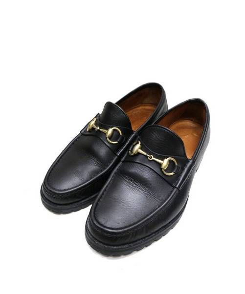 中古・古着通販】GUCCI (グッチ) ホースビットローファー ブラック 