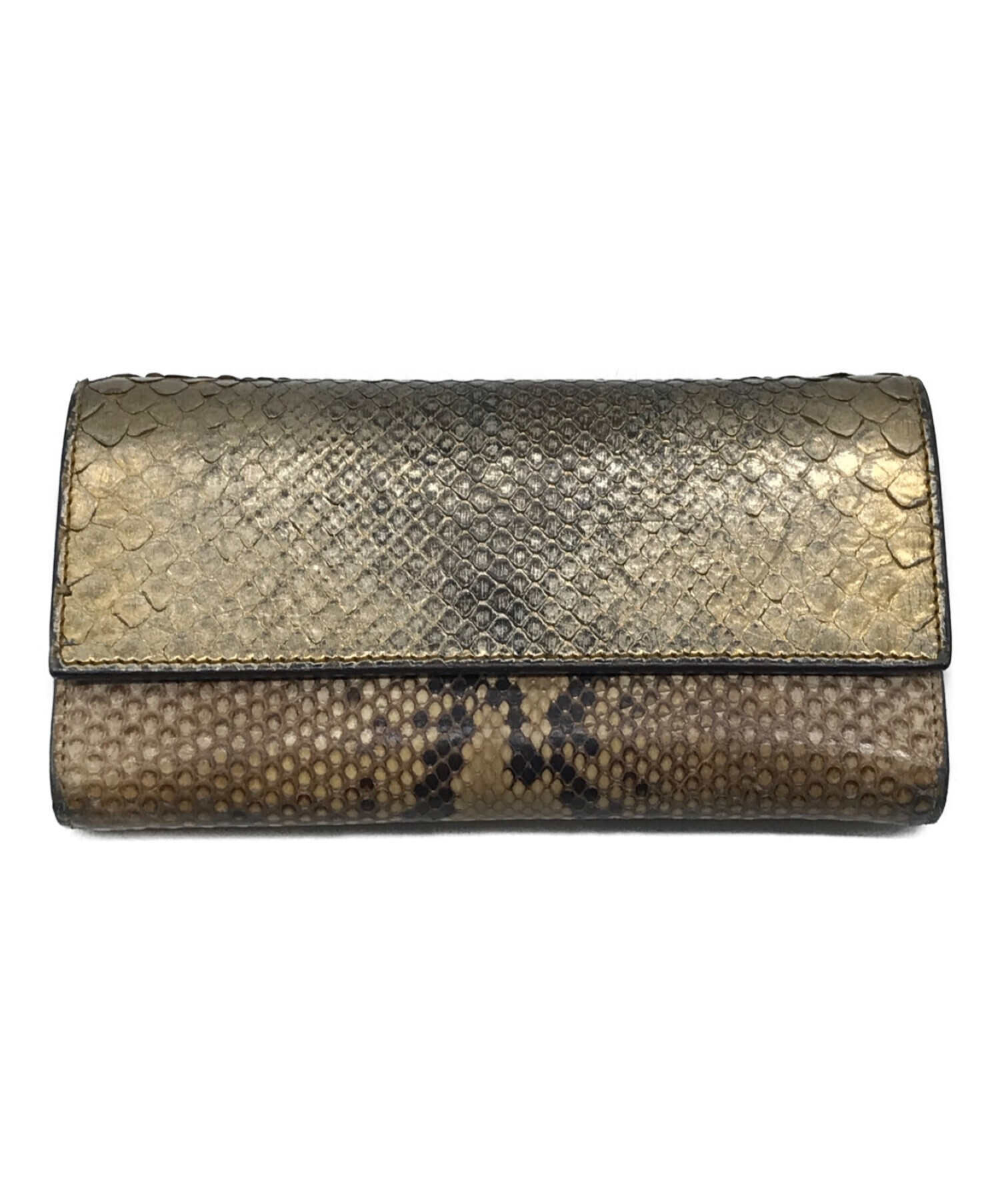 中古・古着通販】GUCCI (グッチ) パイソンロングウォレット/長財布 