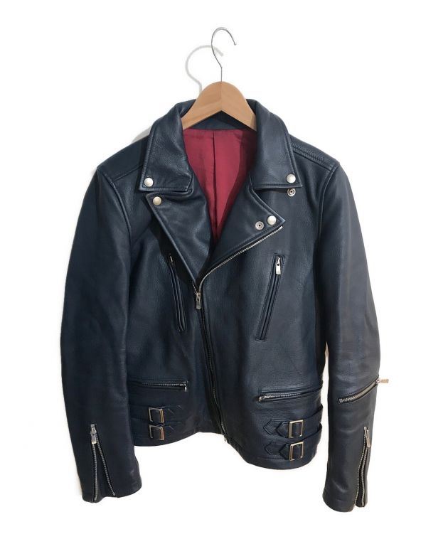 NO ID. ダブルライダースジャケット/1/牛革/ネイビー