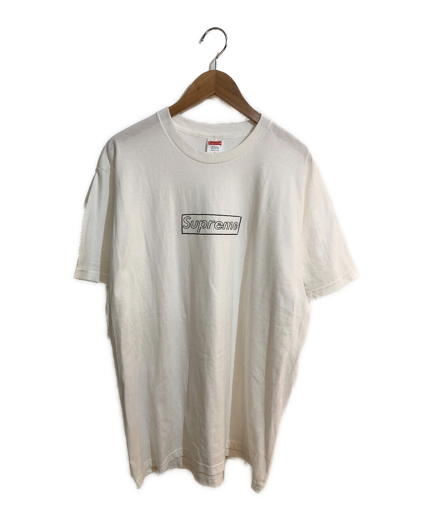 SUPREME (シュプリーム) KAWS Chalk Logo Tee/カウズチョークロゴTシャツ ホワイト サイズ:L