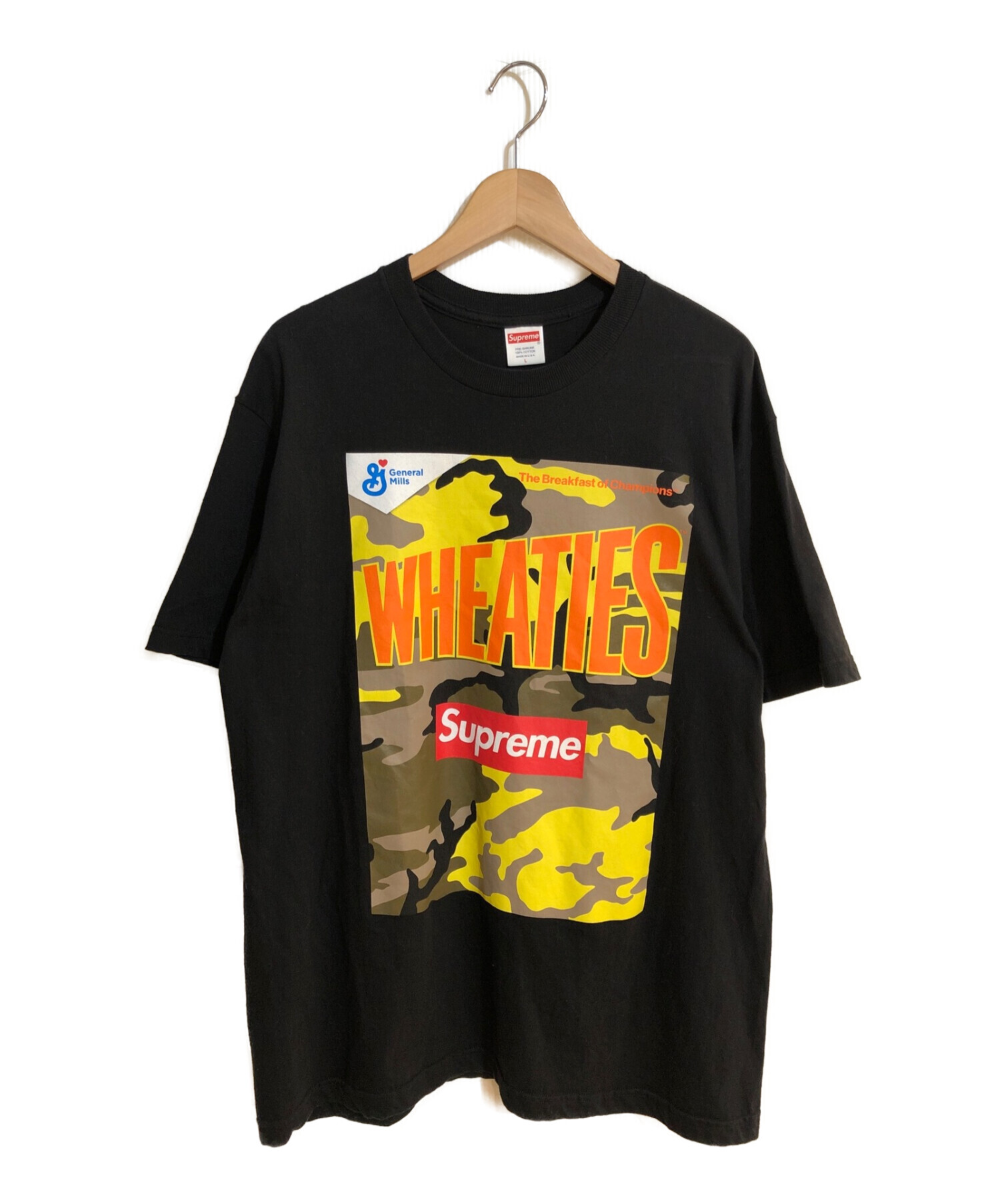Supreme Wheaties Tee ブラック L - Tシャツ/カットソー(半袖/袖なし)