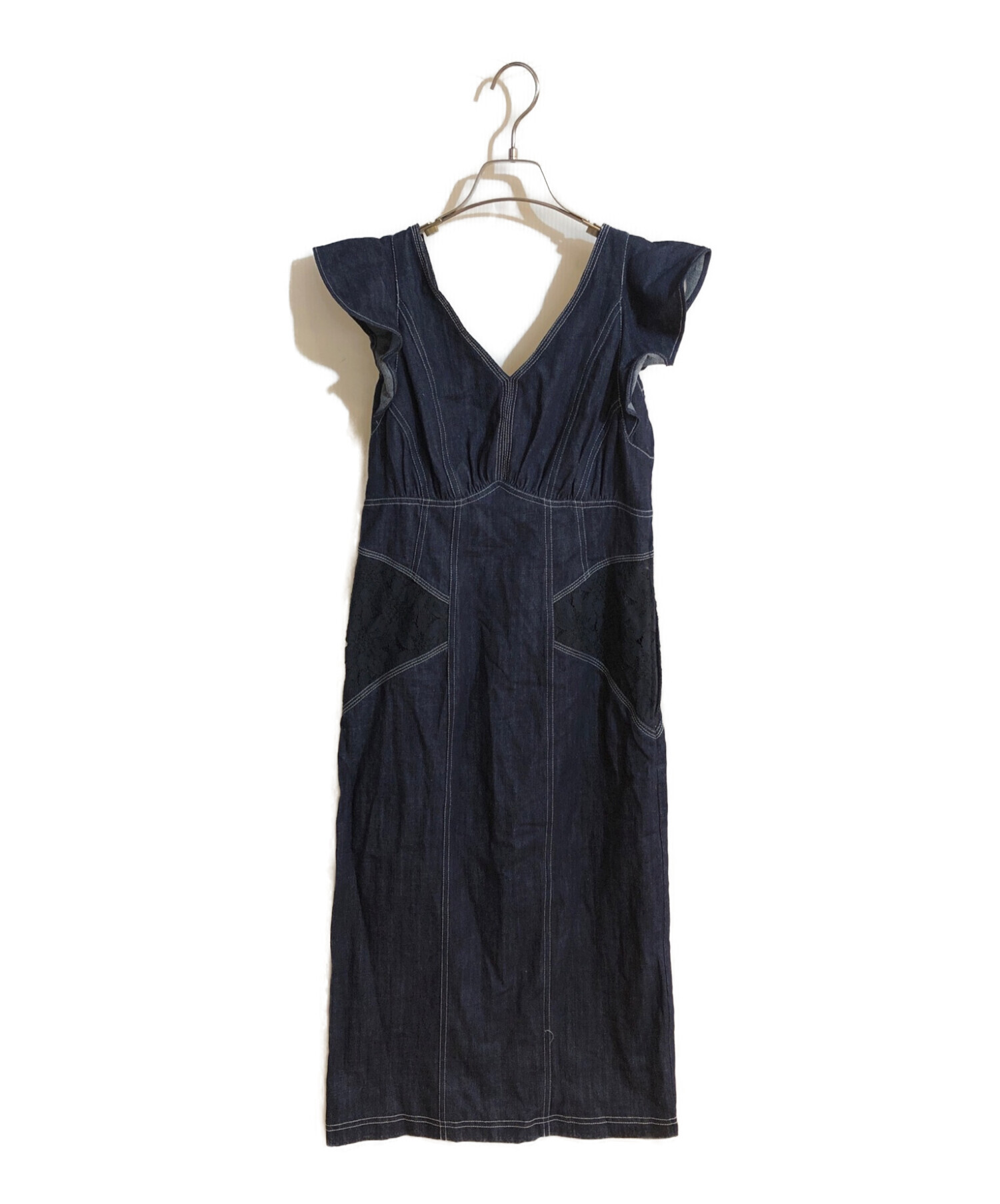 中古・古着通販】HER LIP TO (ハーリップトゥ) Ruffled Shoulder Denim 