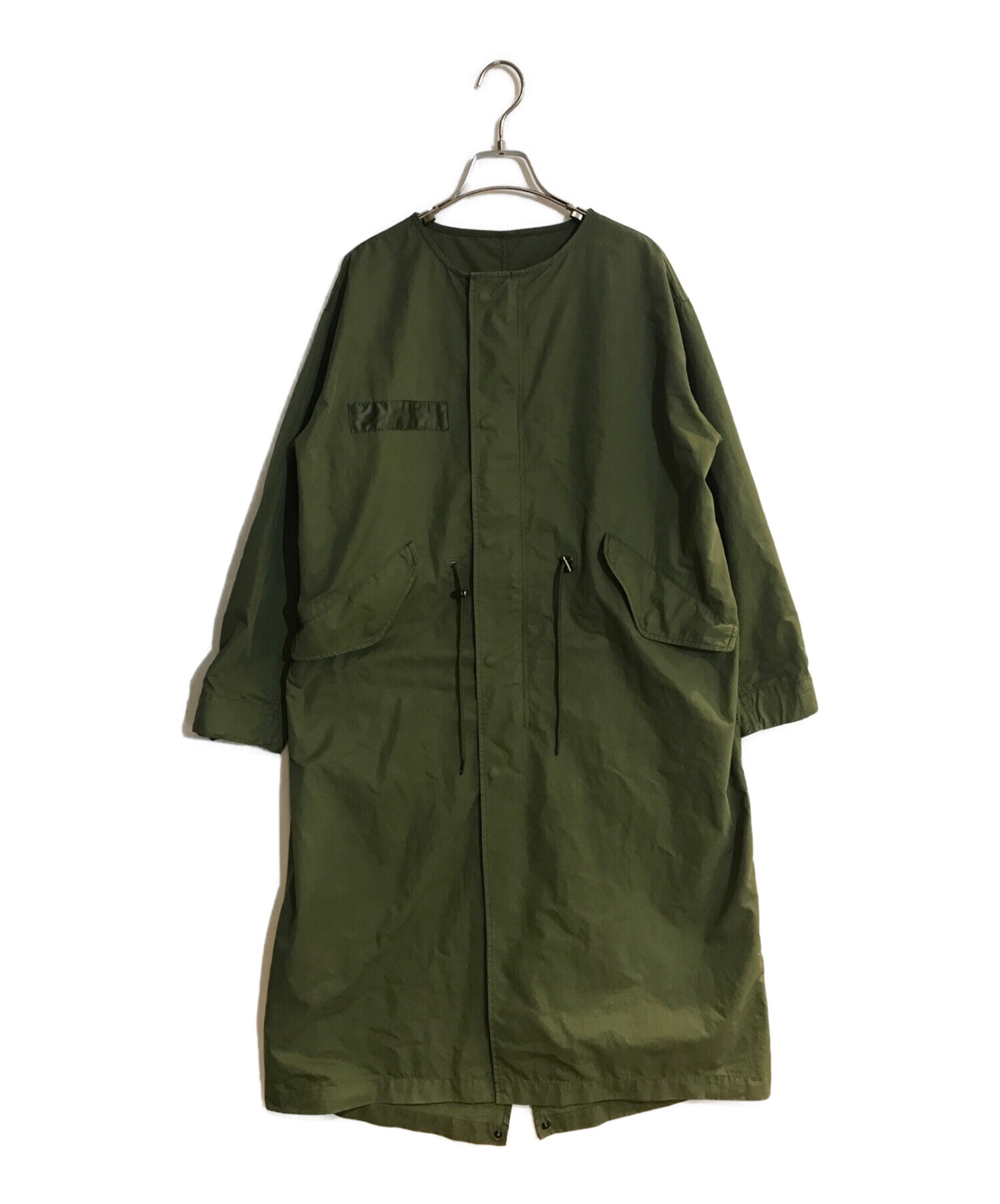 JOURNAL STANDARD relume (ジャーナルスタンダード レリューム) コットンナイロンノーカラーモッズコート グリーン サイズ:FREE