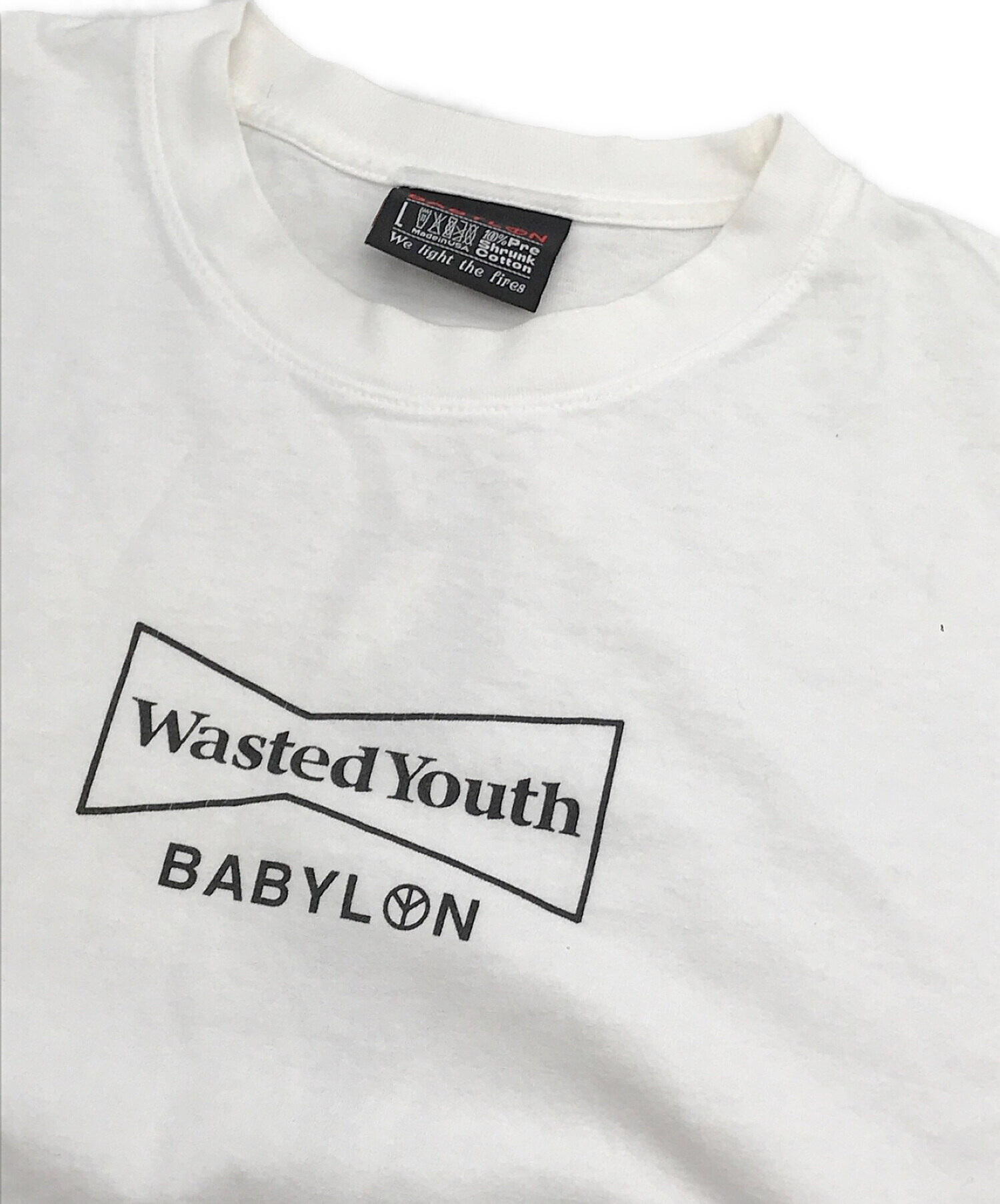 Wasted Youth × babylon la (ウェイステッド ユース×バビロン・エルエー) コラボプリントTシャツ ホワイト サイズ:SIZE  L
