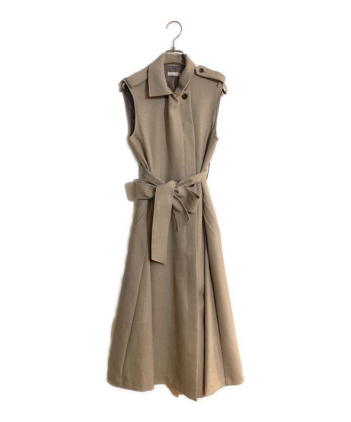 Sleeveless coat dress / L’Or  Brown