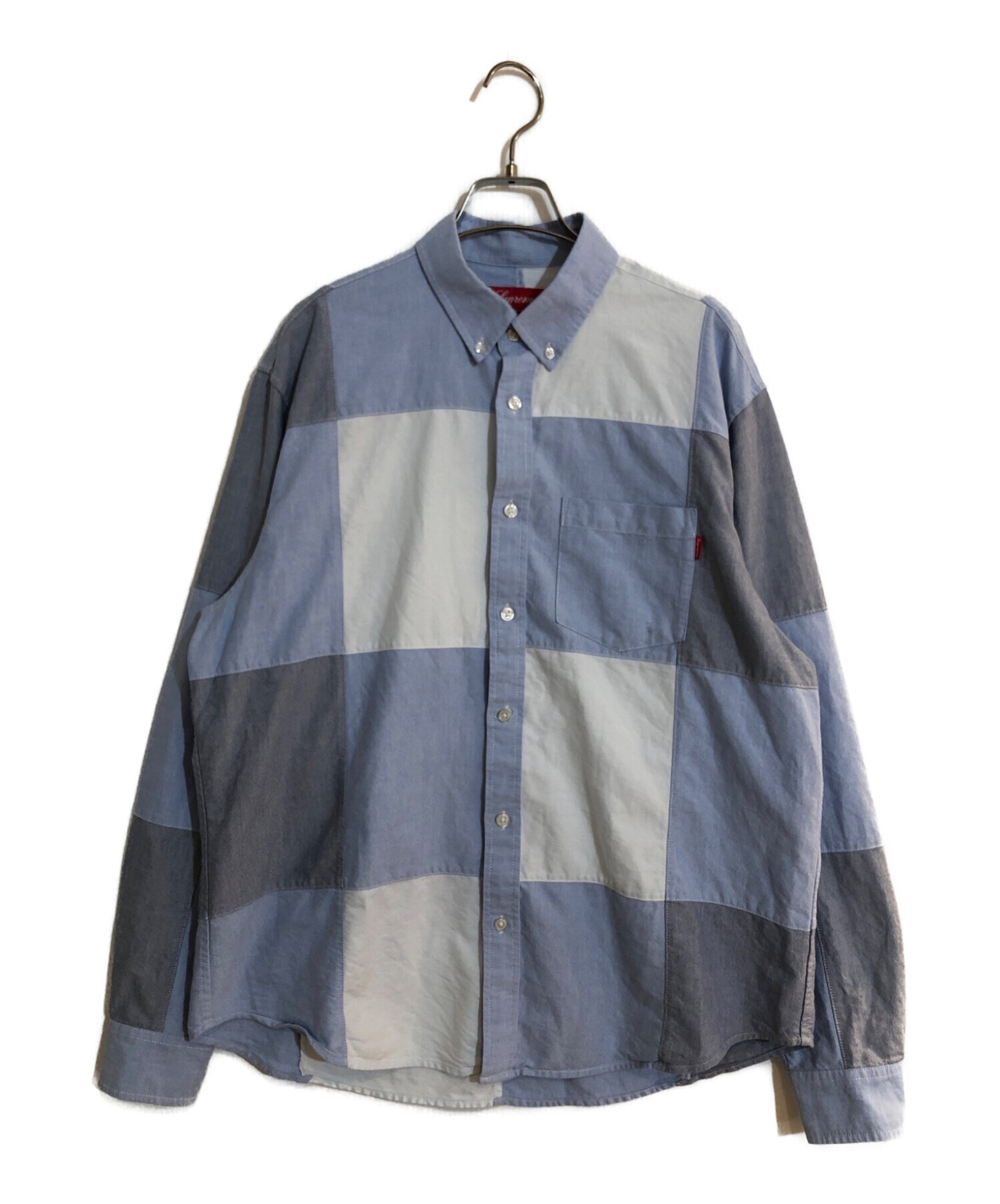 SUPREME (シュプリーム) Patchwork Oxford Shirt/パッチワーク オックスフォード シャツ ネイビー サイズ:SIZE M