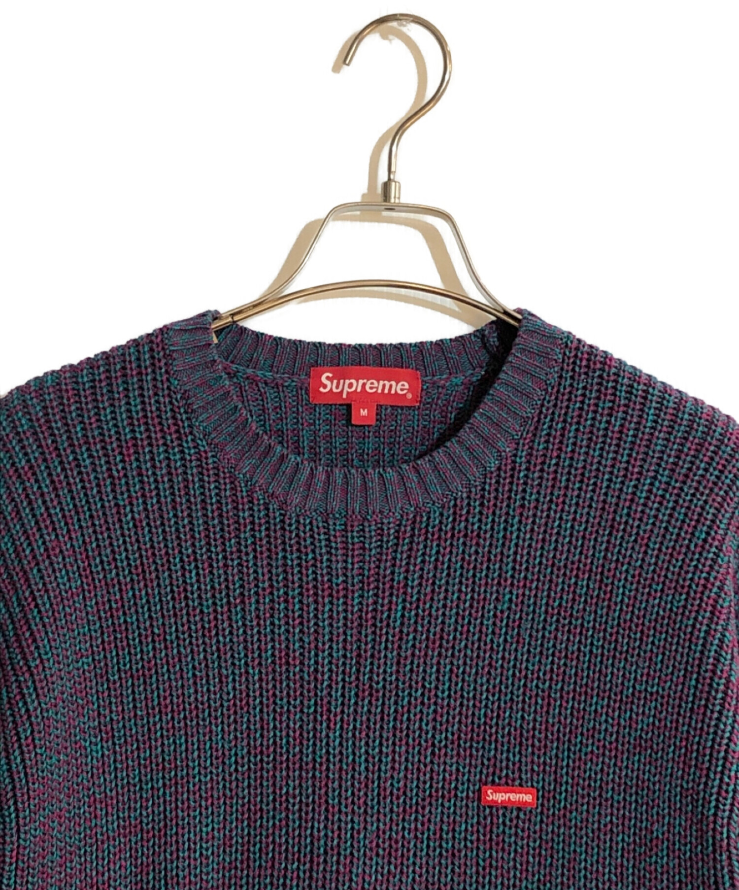 SUPREME (シュプリーム) Melange Rib Knit Sweater/メランジ リッド ニット セーター パープル サイズ:SIZE M