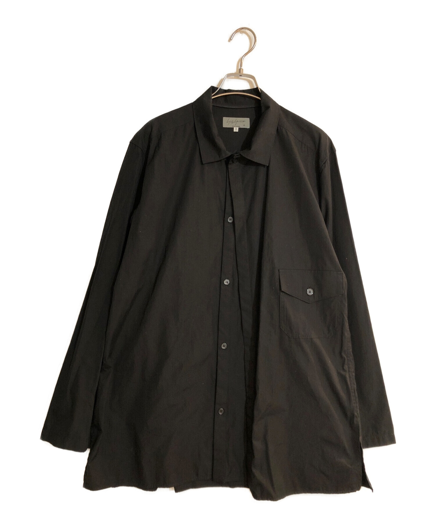 Yohji Yamamoto pour homme (ヨウジヤマモト プールオム) レイヤードコットンビッグシャツ ブラック サイズ:3