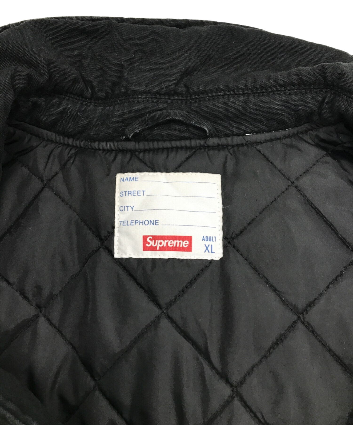 SUPREME (シュプリーム) twill varsity jacket/ツイル ヴァーシティ ジャケット ブラック サイズ:XL