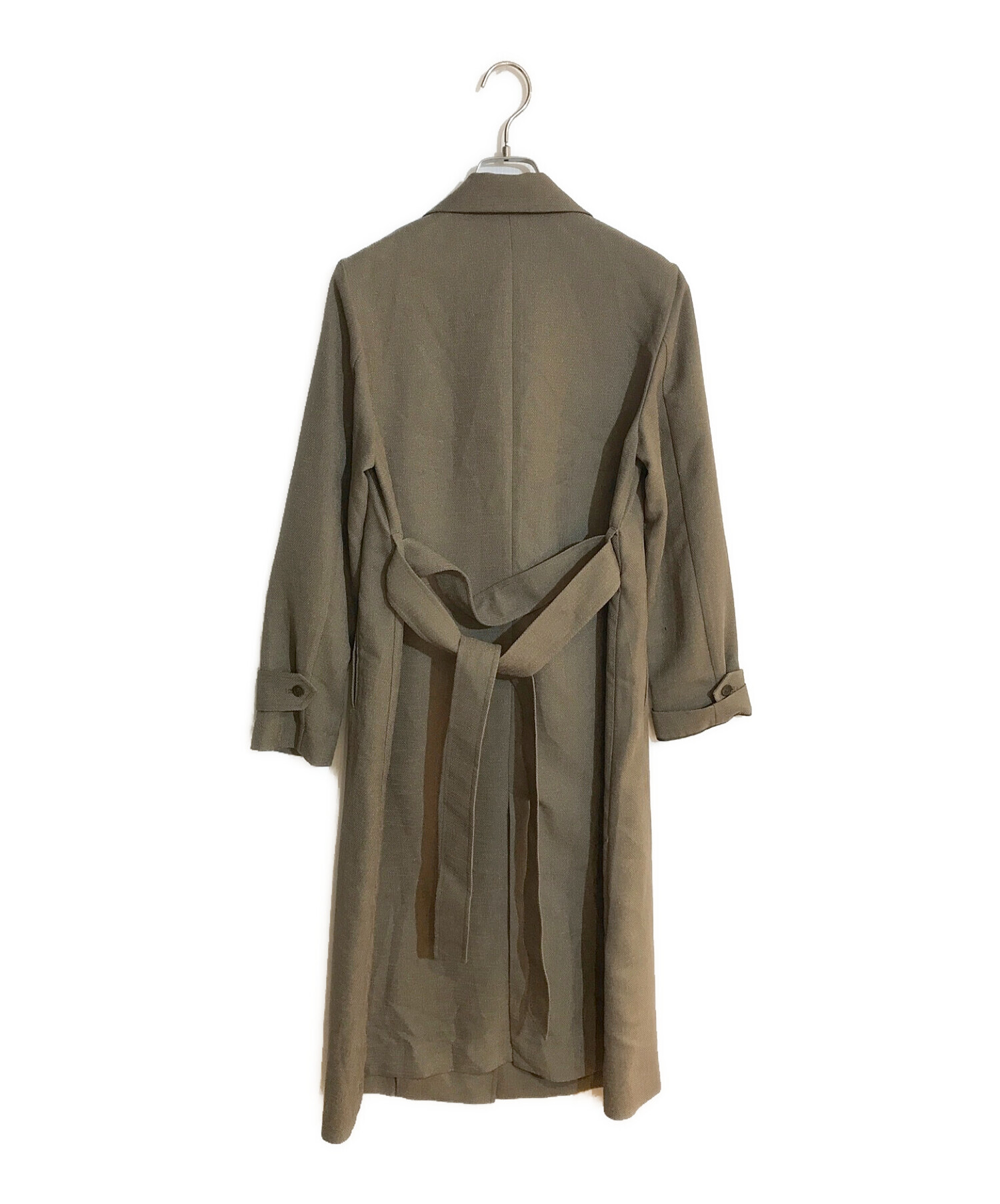 中古・古着通販】ROPE (ロペ) ノーカラーコート グリーン サイズ:SIZE 