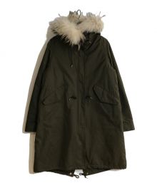 IENAイエナモッズコート38 ラクーンファー付きカーキ