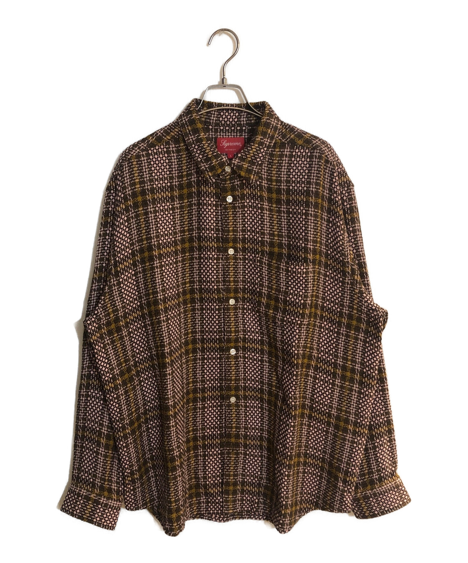 中古・古着通販】SUPREME (シュプリーム) basket weave plaid shirt 