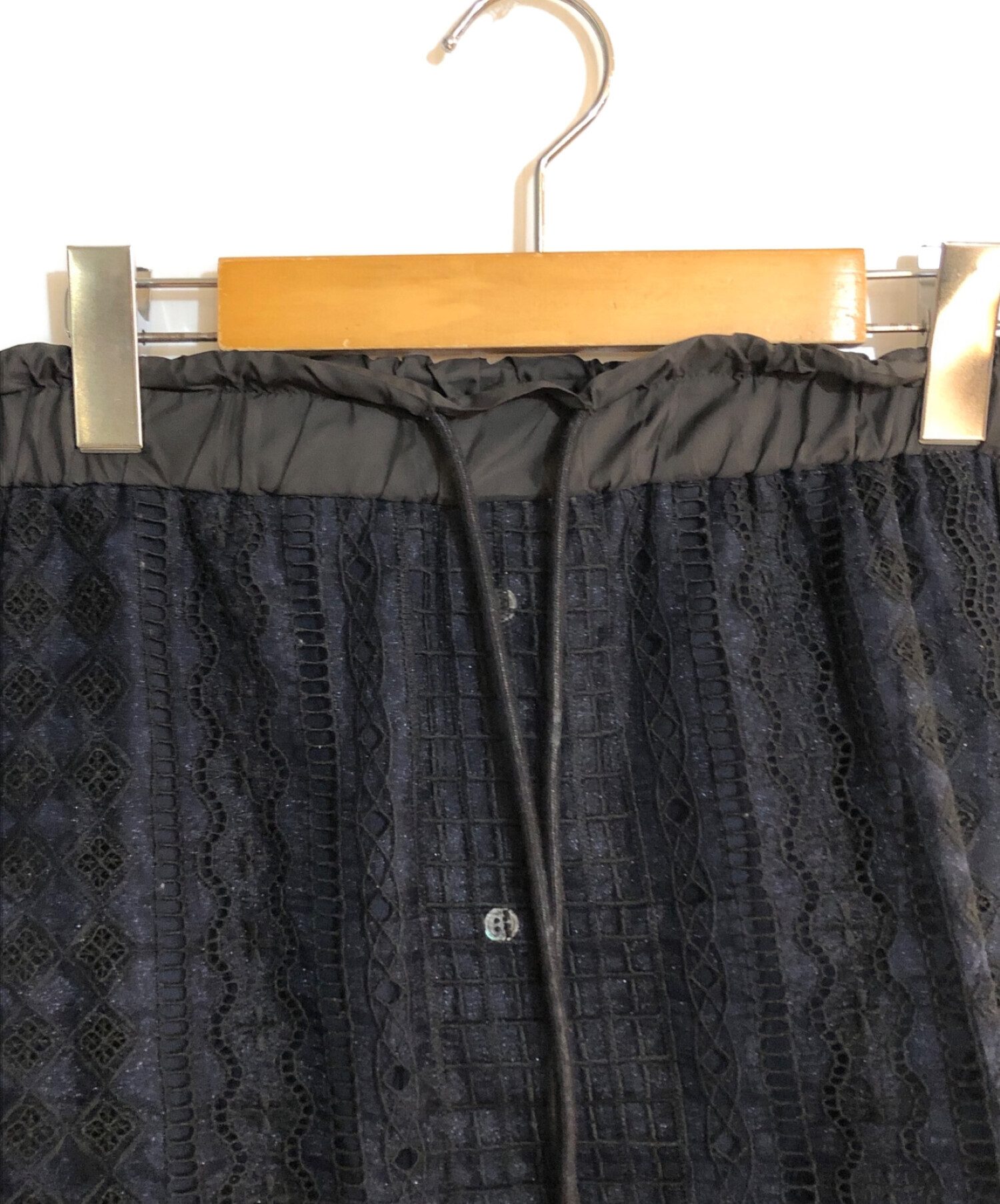 中古・古着通販】sacai (サカイ) レースレイヤードスカート ネイビー  