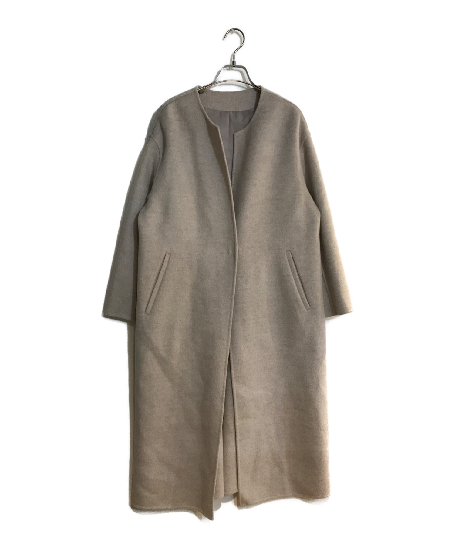 中古・美品】green label relaxing ウールノーカラーコート 中古・美品】green label relaxing ウールノーカラーコート