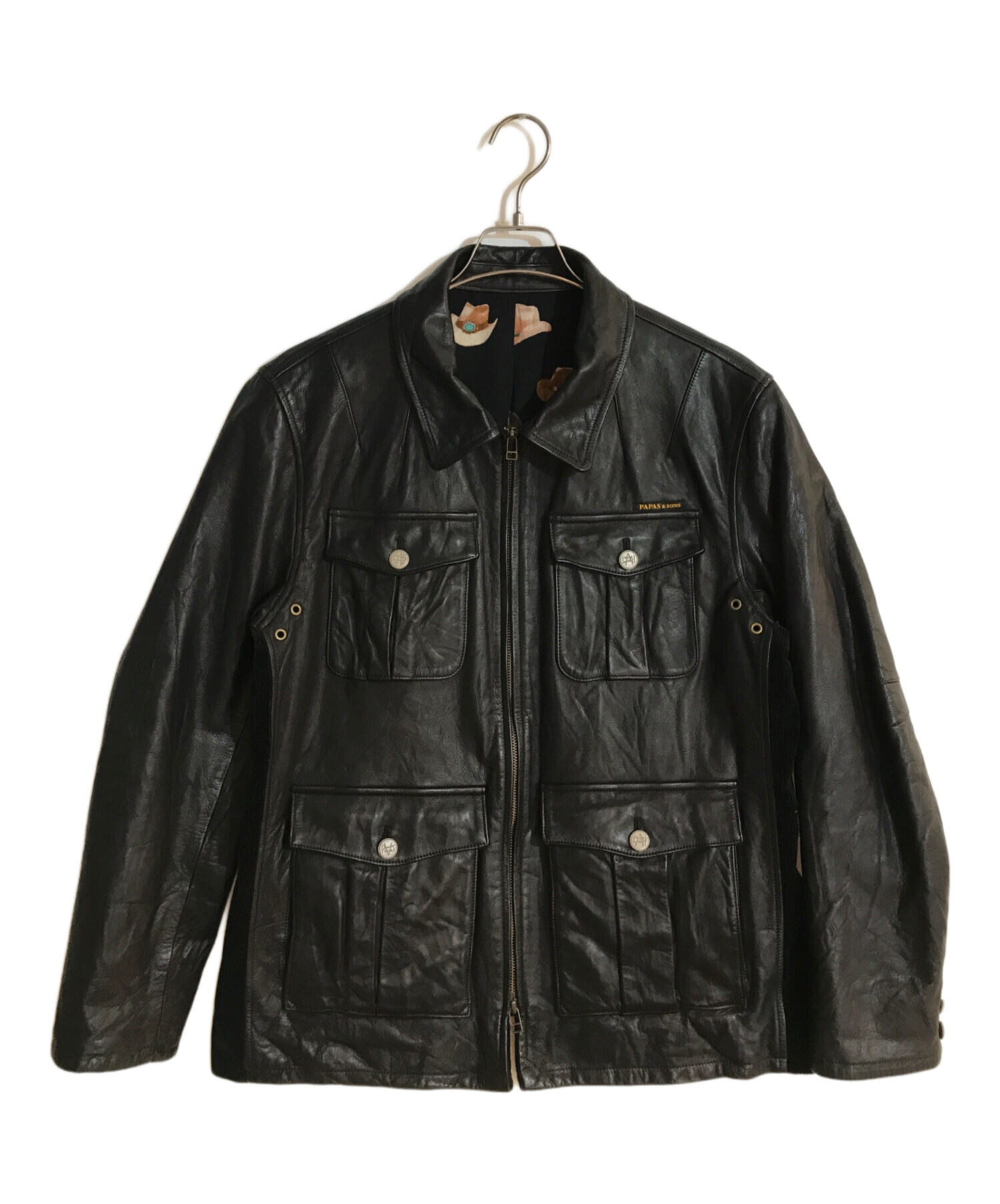 中古・古着通販】PAPAS&SONS (パパス) レザースポーツジャケット 
