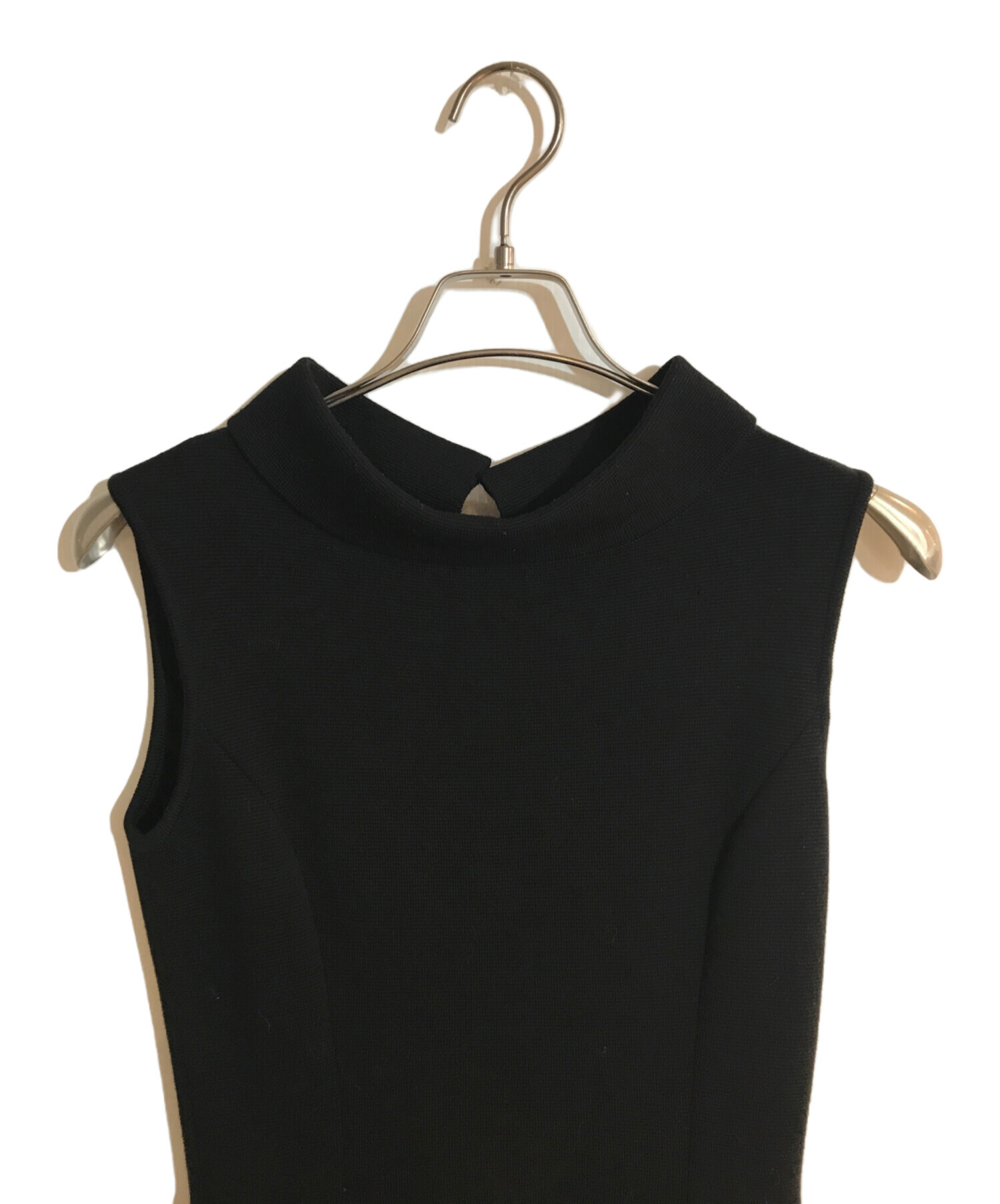 foxey フォクシーノースリーブワンピースブラックニット40