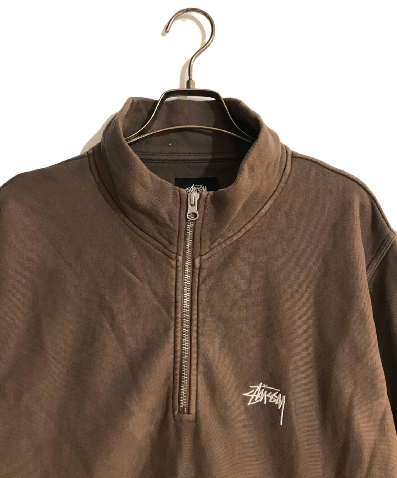 中古・古着通販】stussy (ステューシー) LOGO HALF ZIP SWEAT/ロゴ 