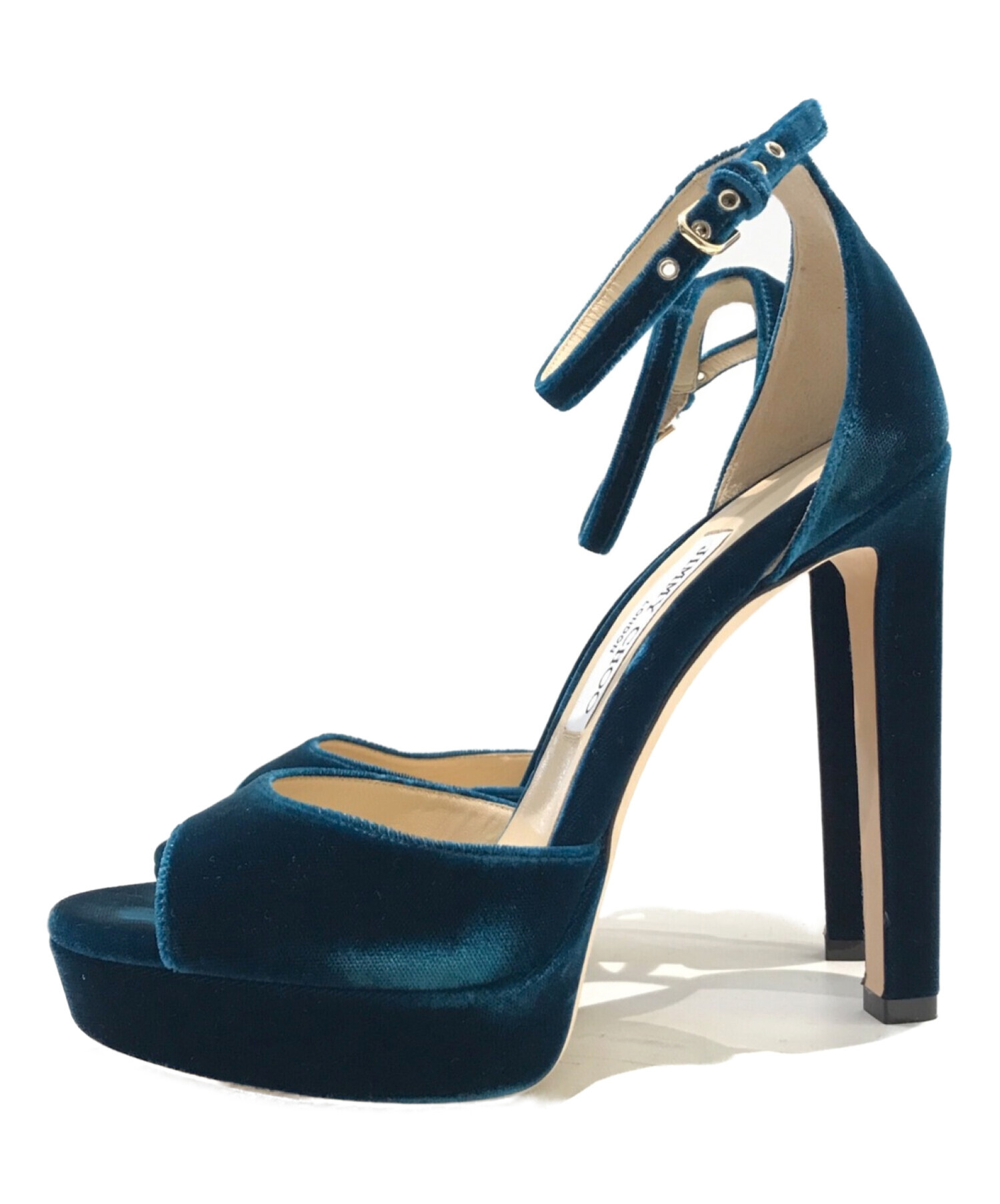 中古・古着通販】JIMMY CHOO (ジミーチュウ) ベロアパンプス グリーン 