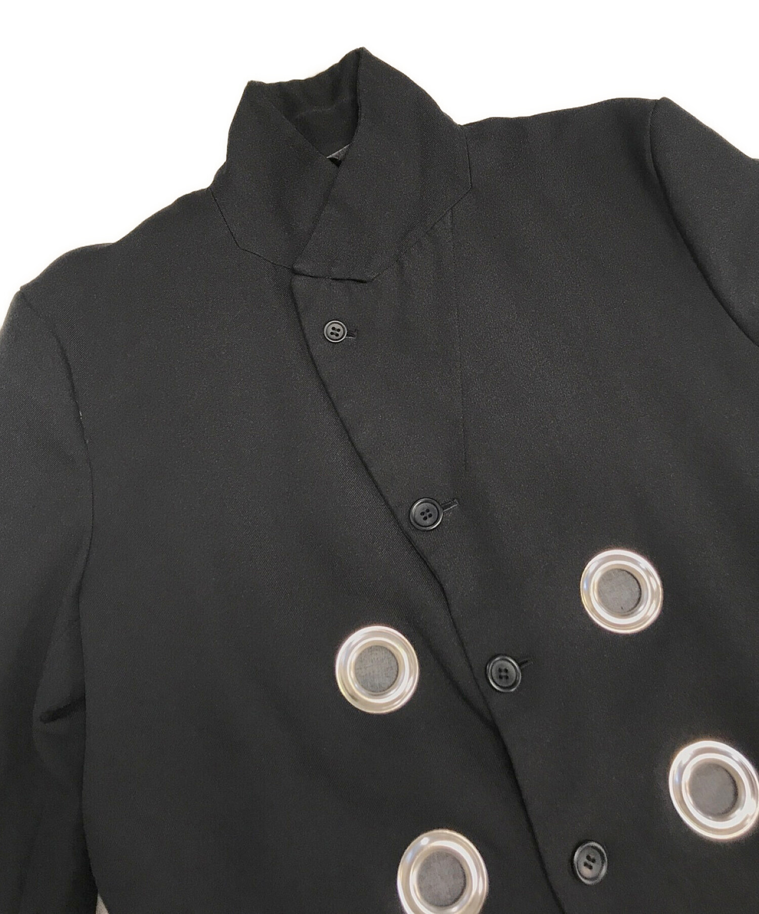 BLACK COMME des GARCONS (ブラックコムデギャルソン) 製品染めハトメデザイン4Bジャケット ブラック サイズ:M