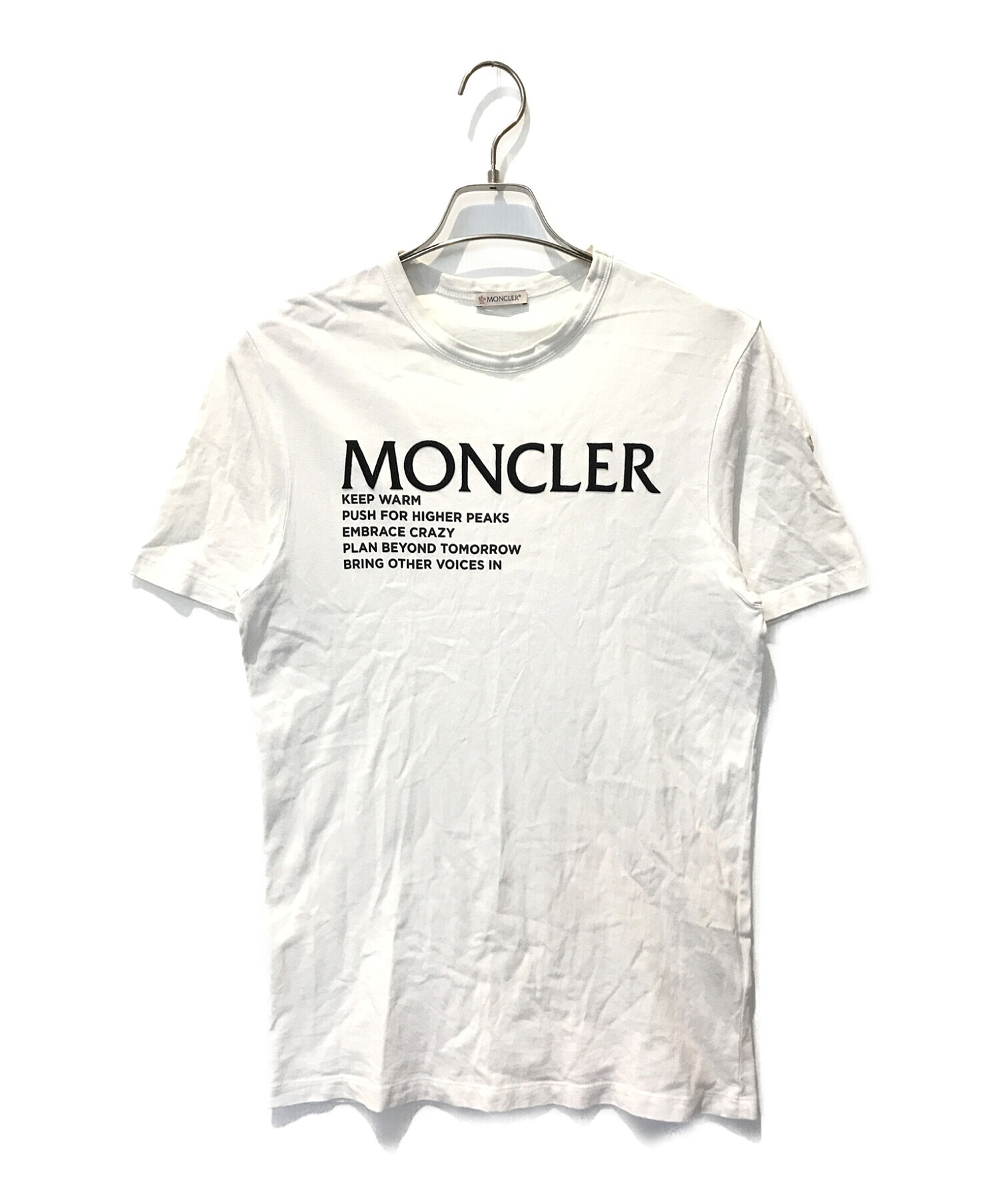中古・古着通販】MONCLER (モンクレール) ロゴTシャツ ホワイト サイズ