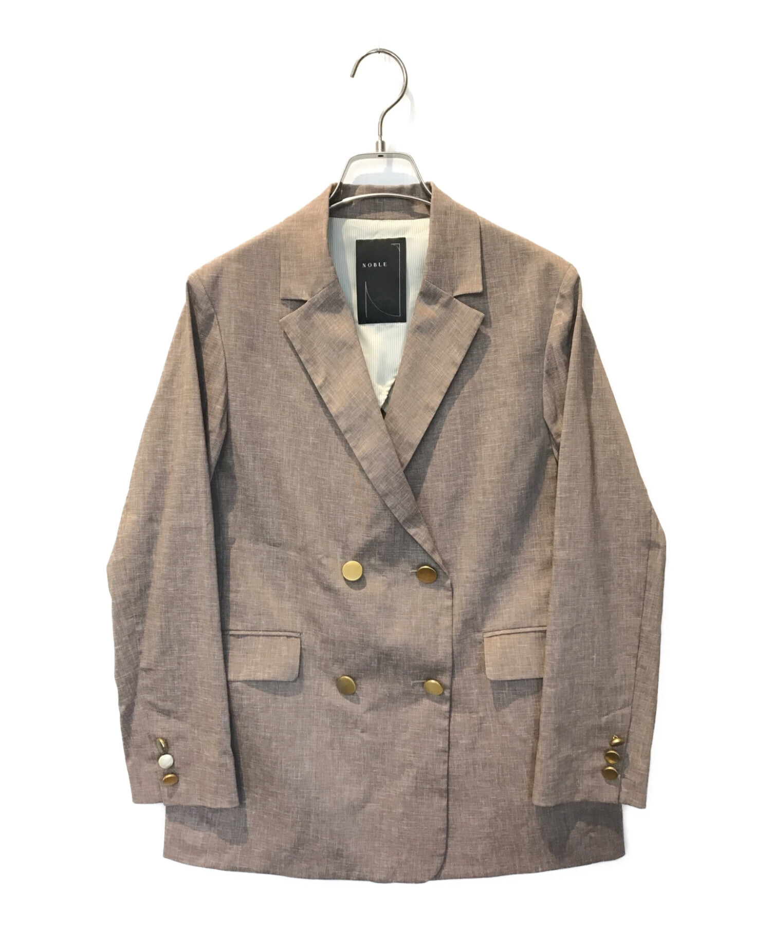 NOBLE ノーブル 麻ダブルブレストジャケット ナチュラル 【公式通販】