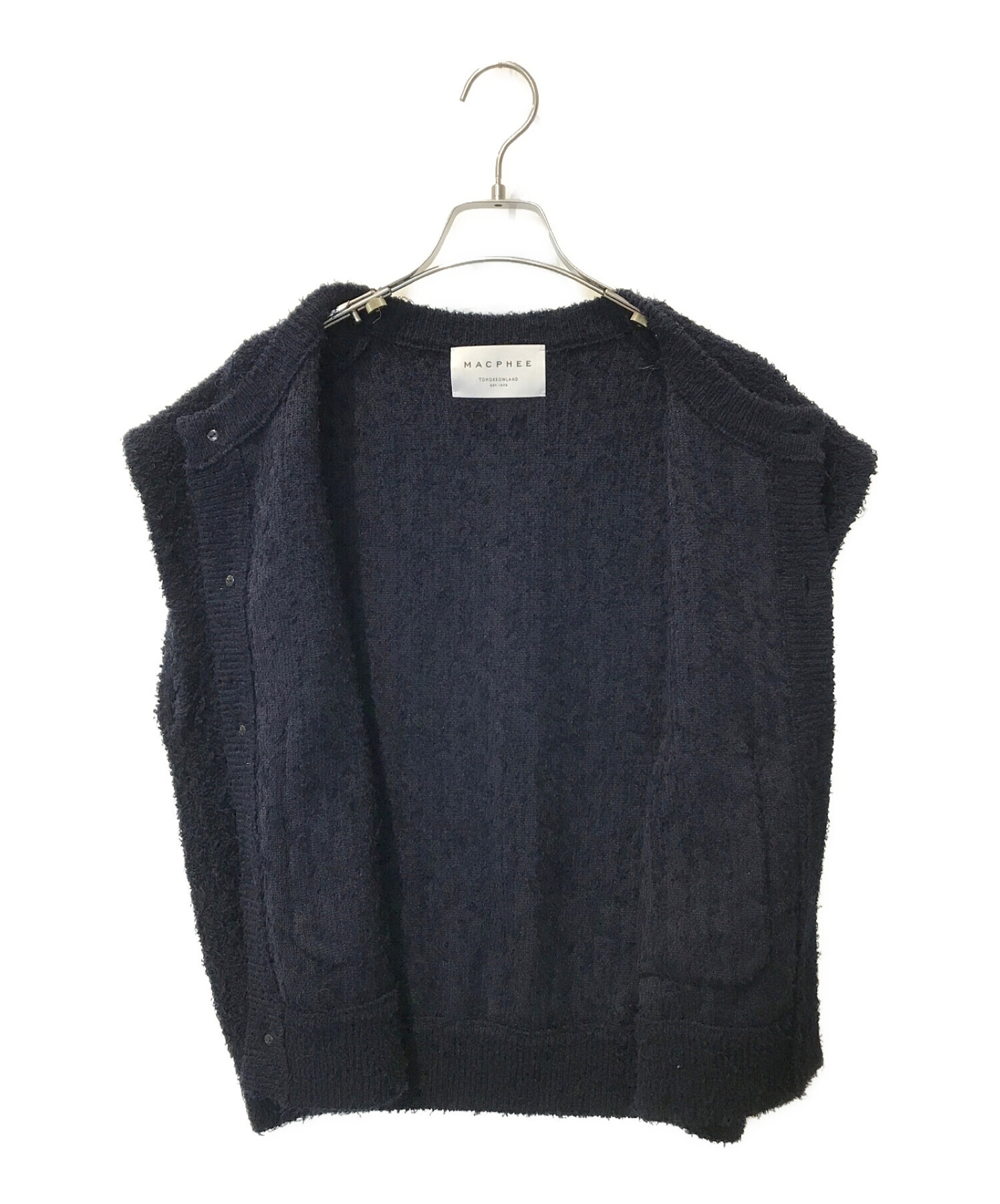 MACPHEE ツイーディーラッフル クルーネックジレ