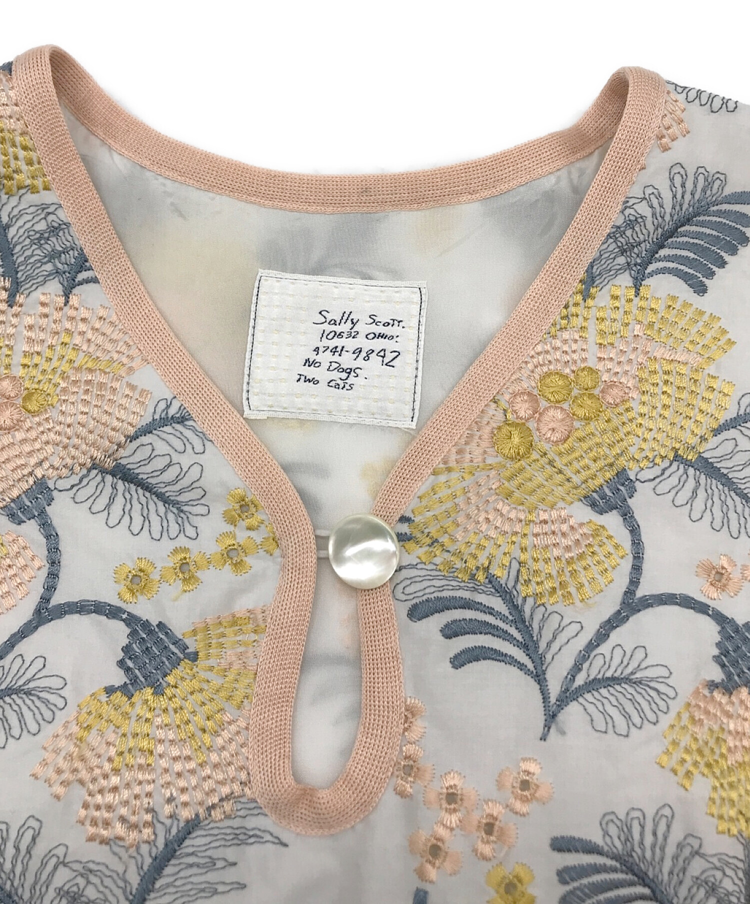 サリースコット sally scott コート　薄手　9号 サリースコット 刺繍コート 9号 サリースコット sally scott コート