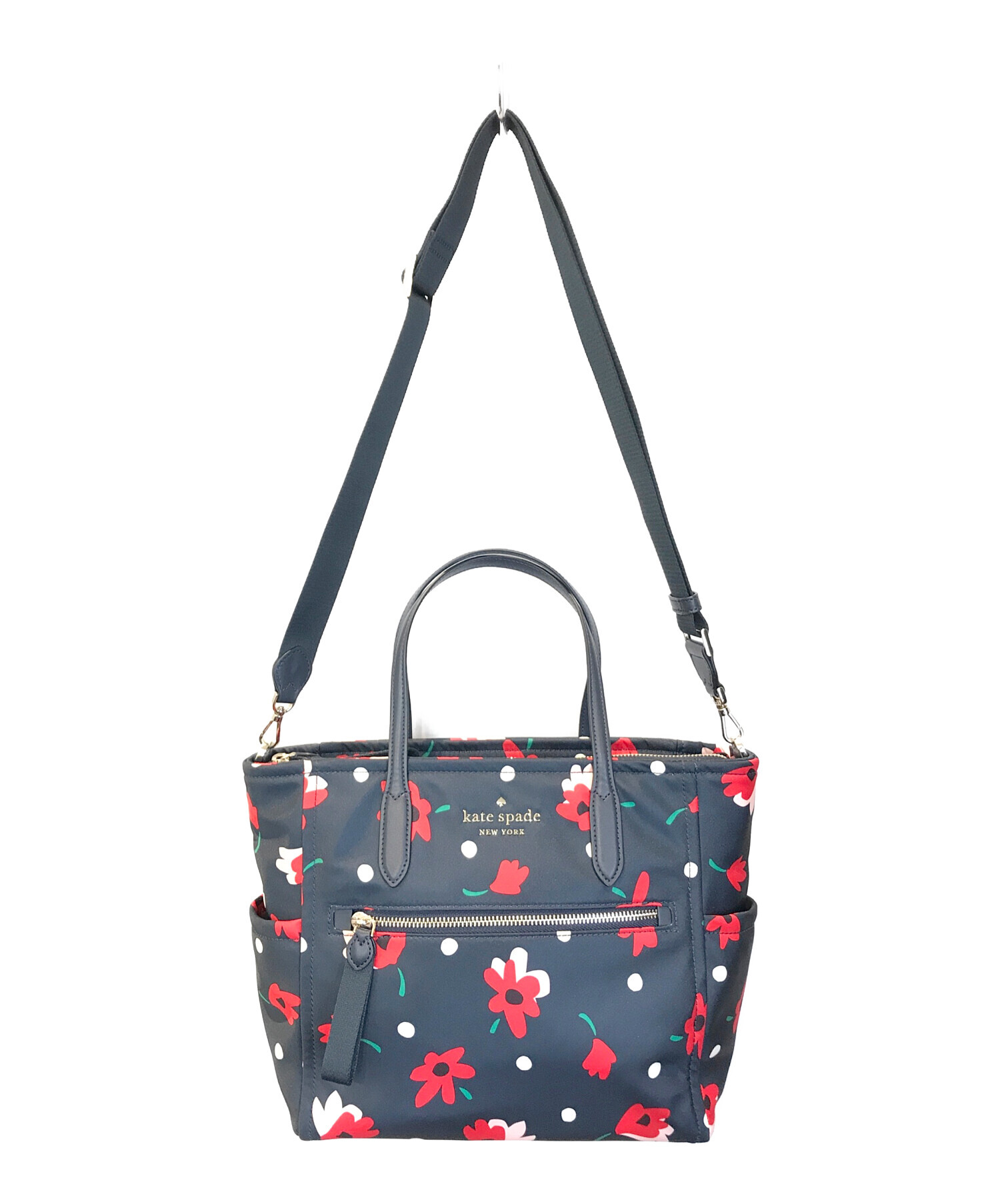 海外・激レア】ケイトスペード 2way バック ナイロン 黒 リボン 【公式