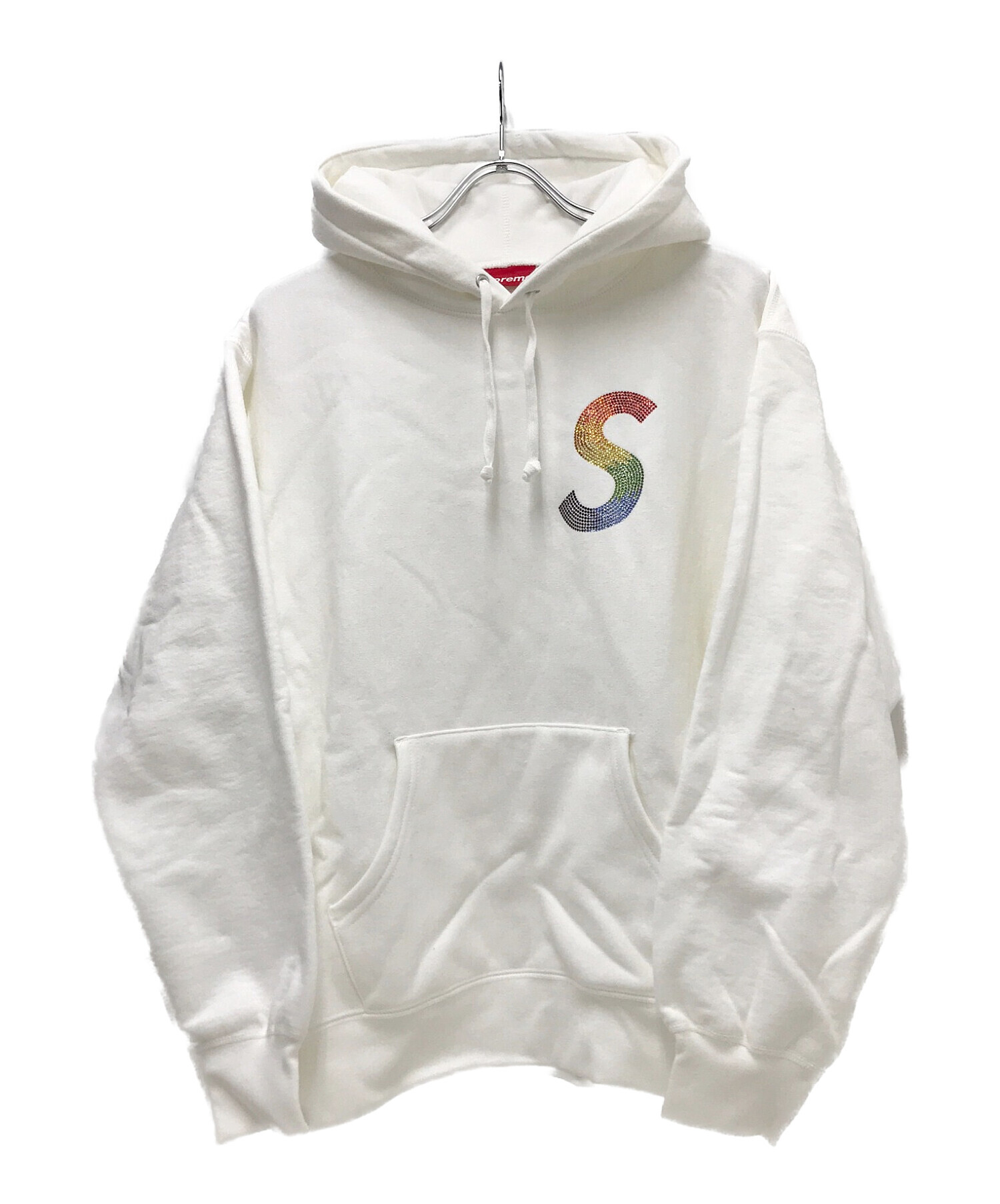 SUPREME (シュプリーム) Swarovski S Logo Hooded Sweats ホワイト サイズ:S