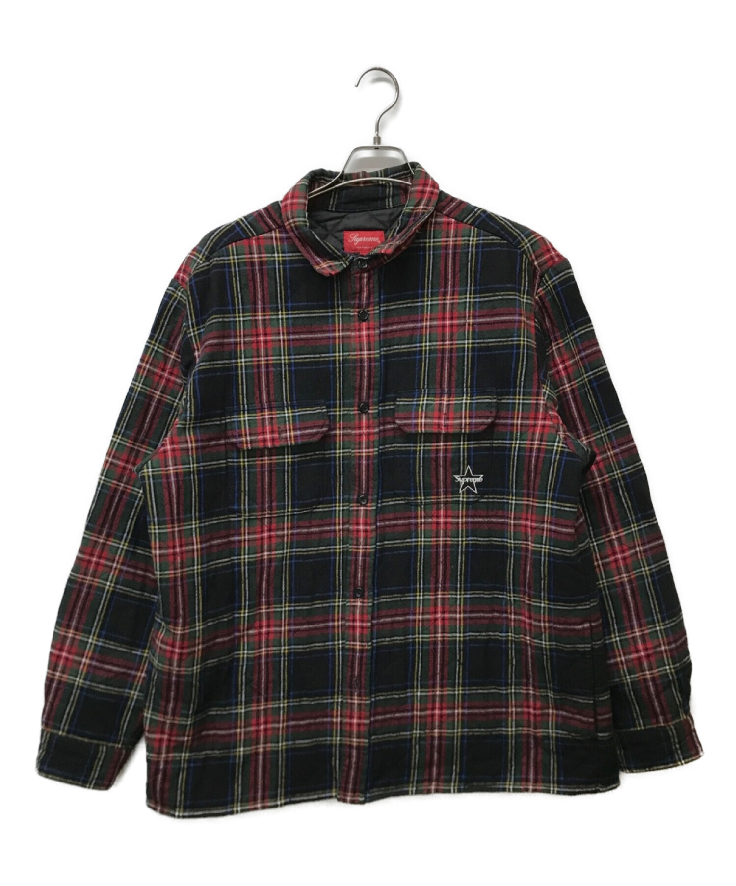 21fw Supreme Plaid Flannel Shirt 黒 L 新品