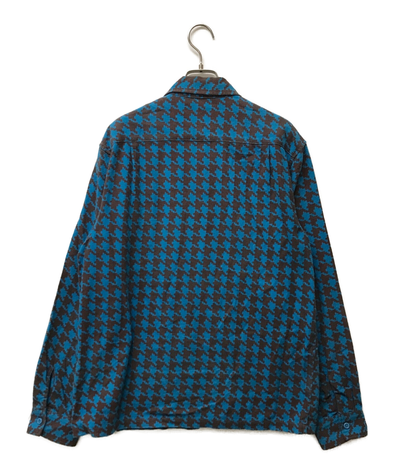 Supreme (シュプリーム) Houndstooth Flannel Zip Up Shirt グレー×ブルー サイズ:M