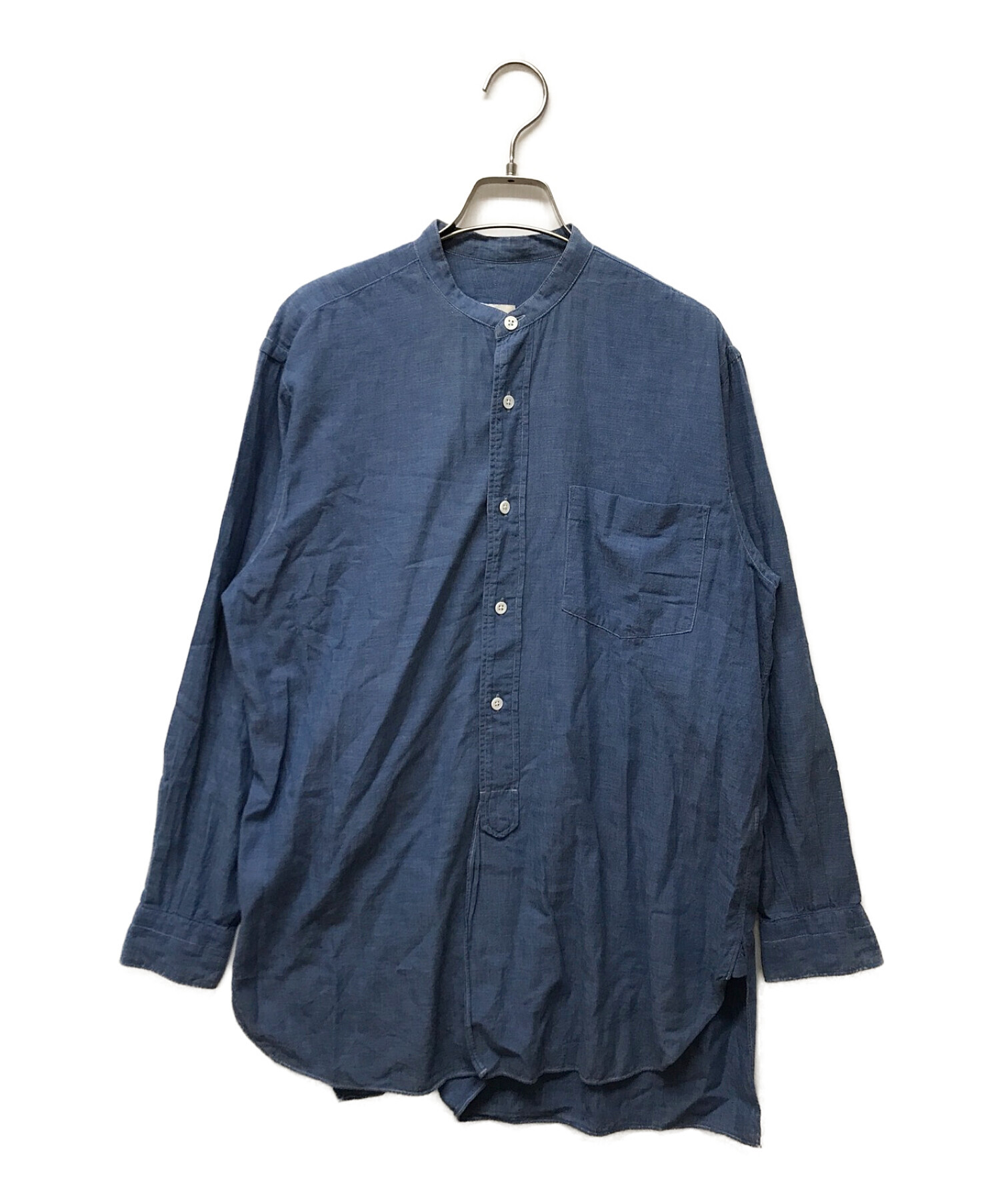 COMOLI (コモリ) ベタシャンバンドカラーシャツ ブルー サイズ:1